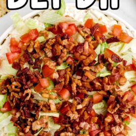 overhead shot of BLT Dip on a plate