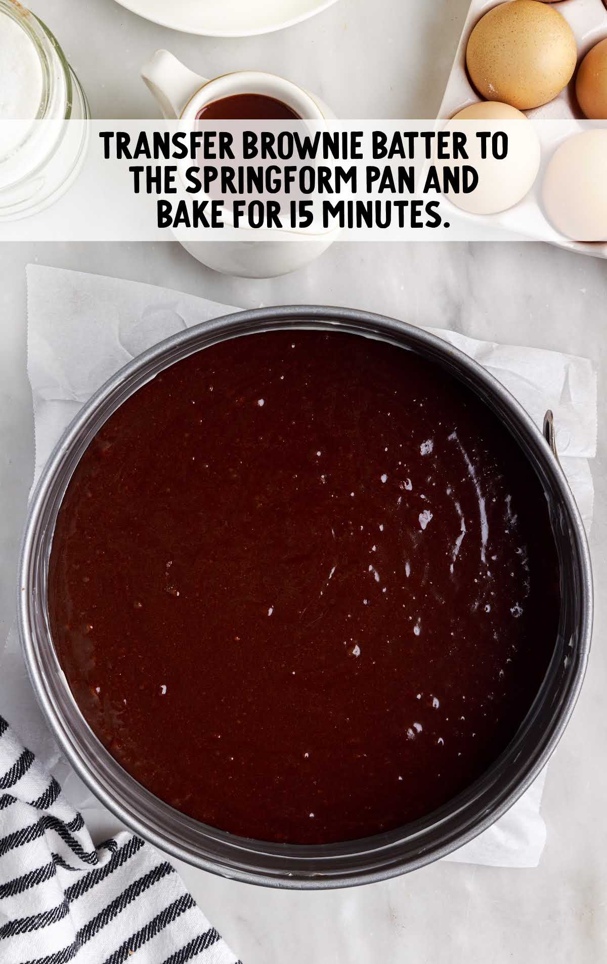brownie batter in a cooking pan