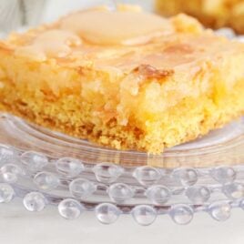close up shot of a slice of Butter Cake on a plate