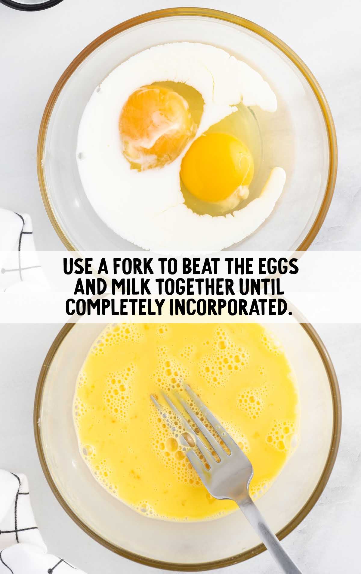 eggs and milk mixed together in a bowl