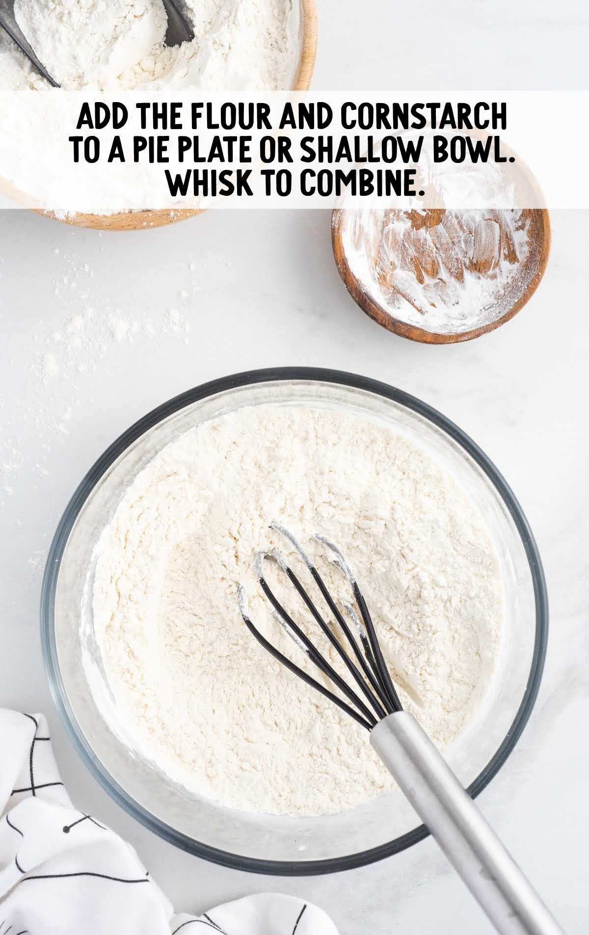 flour and cornstarch whisked together in a bowl
