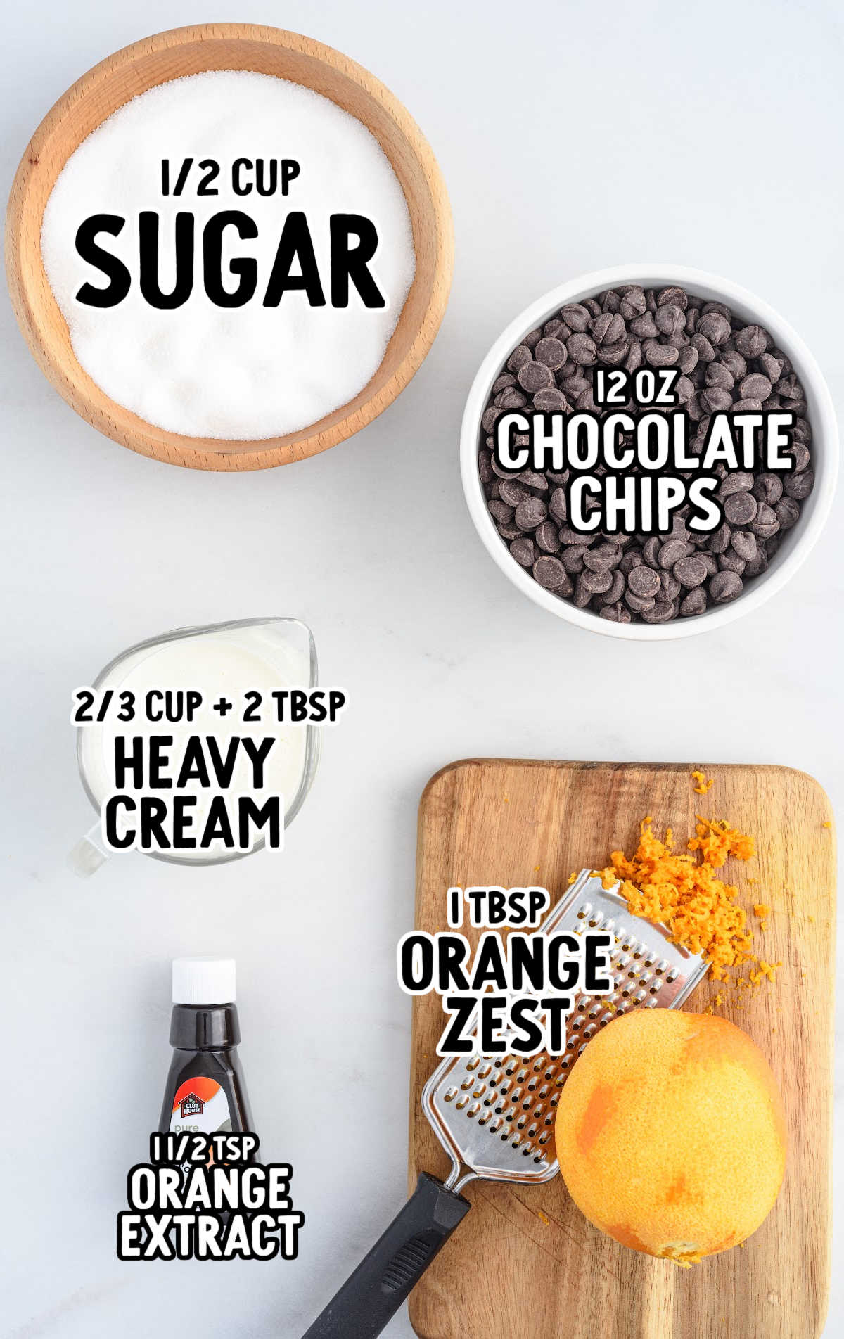 Chocolate Orange Truffles raw ingredients that are labeled