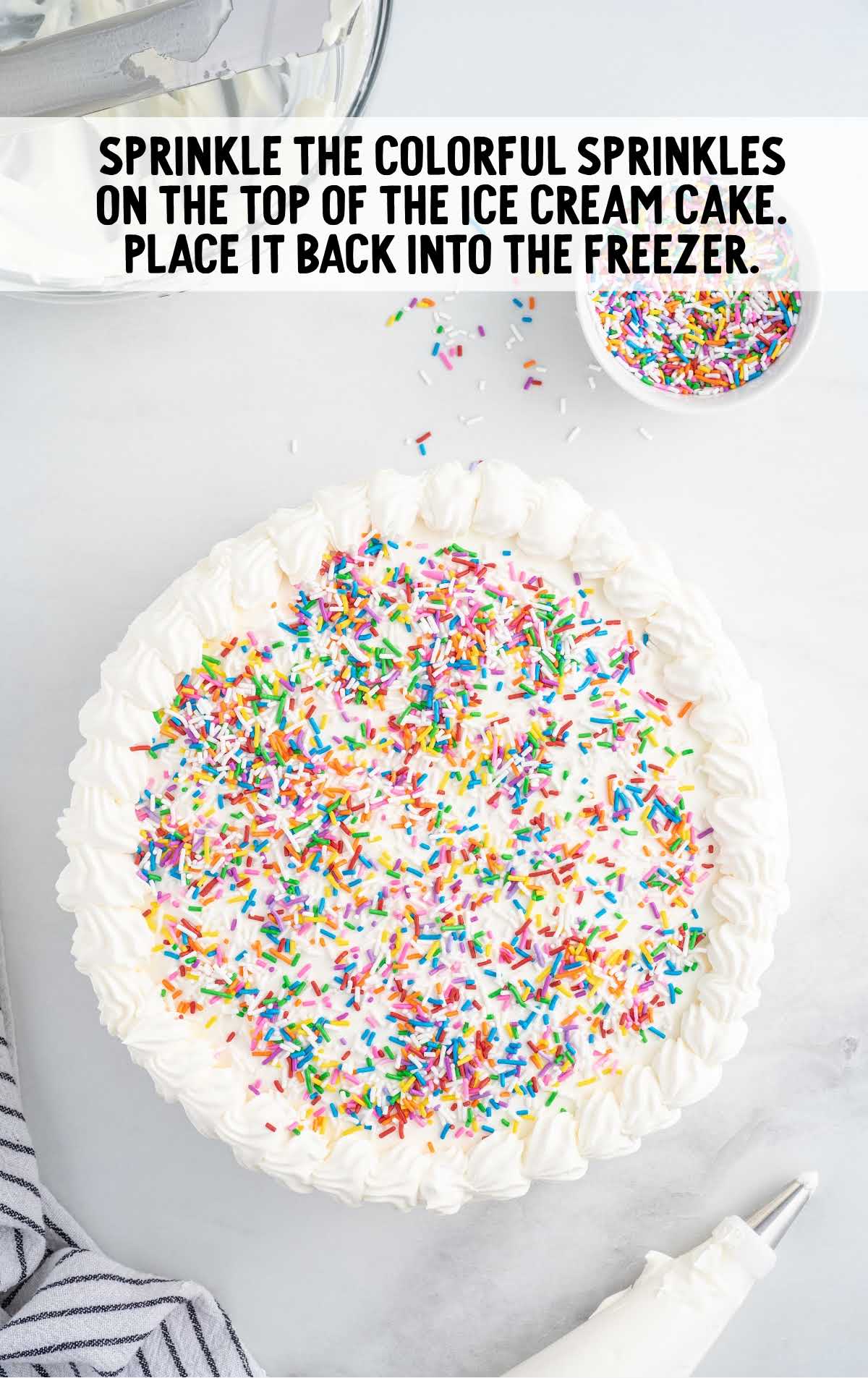 sprinkles sprinkled on top a cake