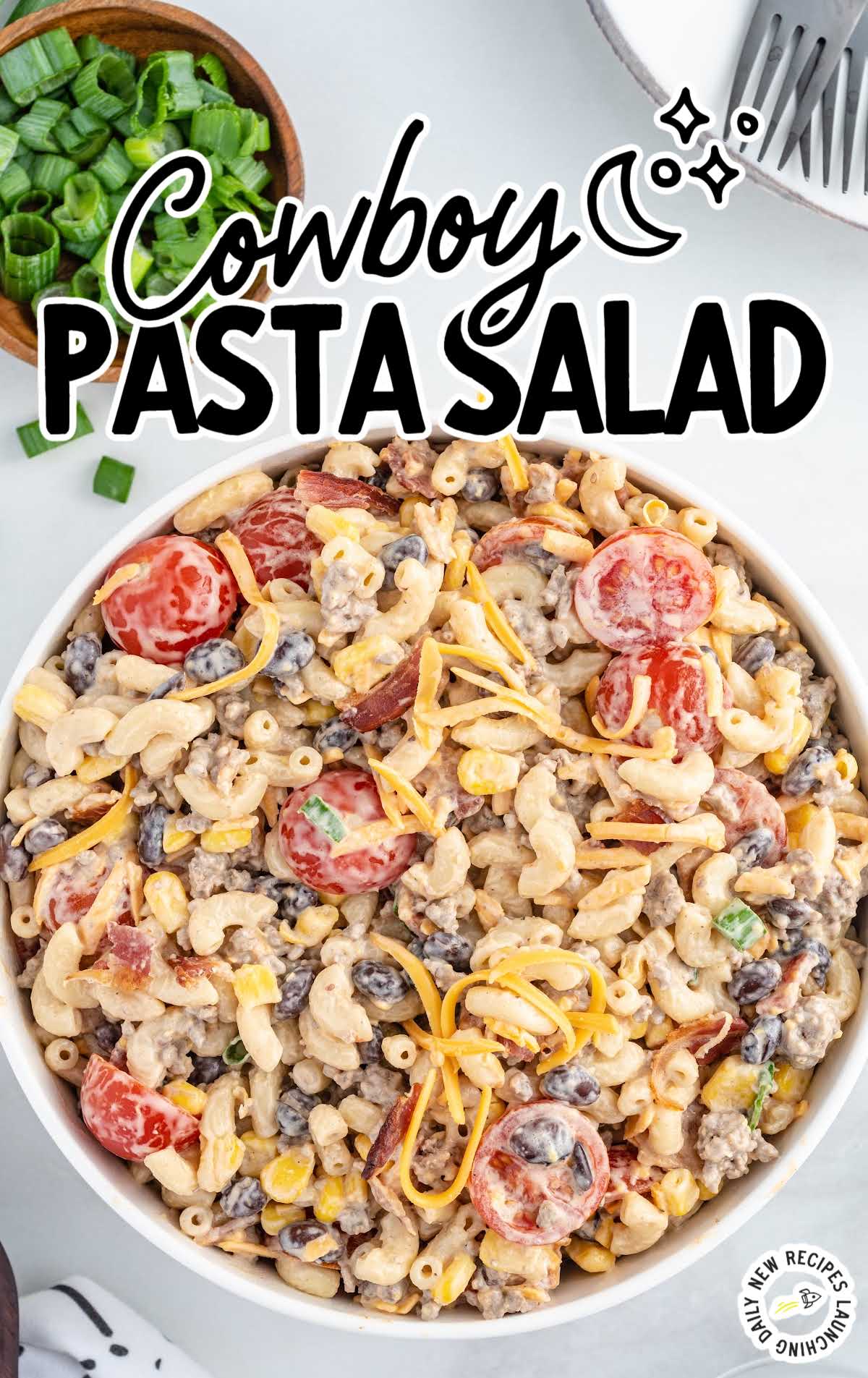 Cowboy Pasta Salad in a bowl