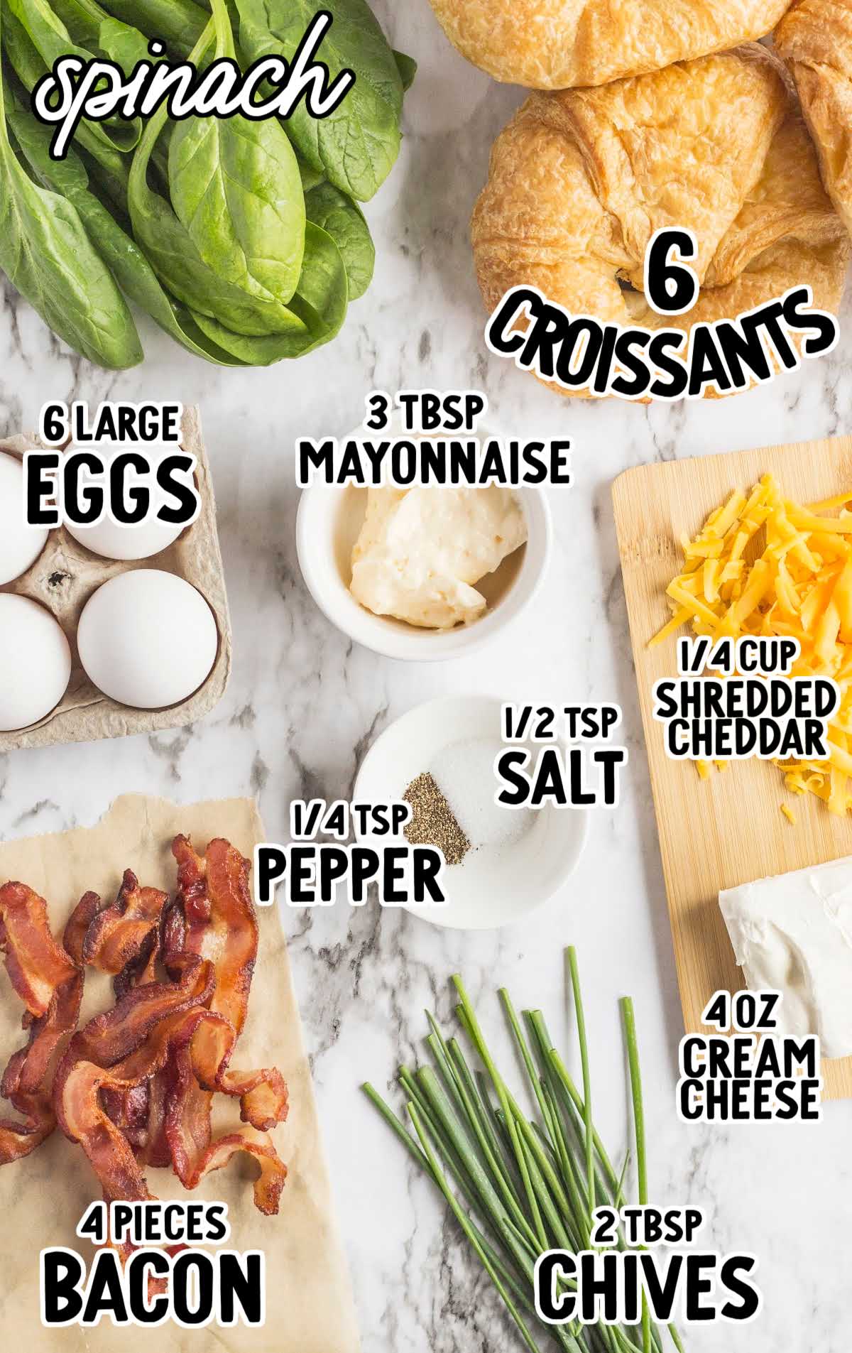 Egg Salad Sandwich raw ingredients that are labeled