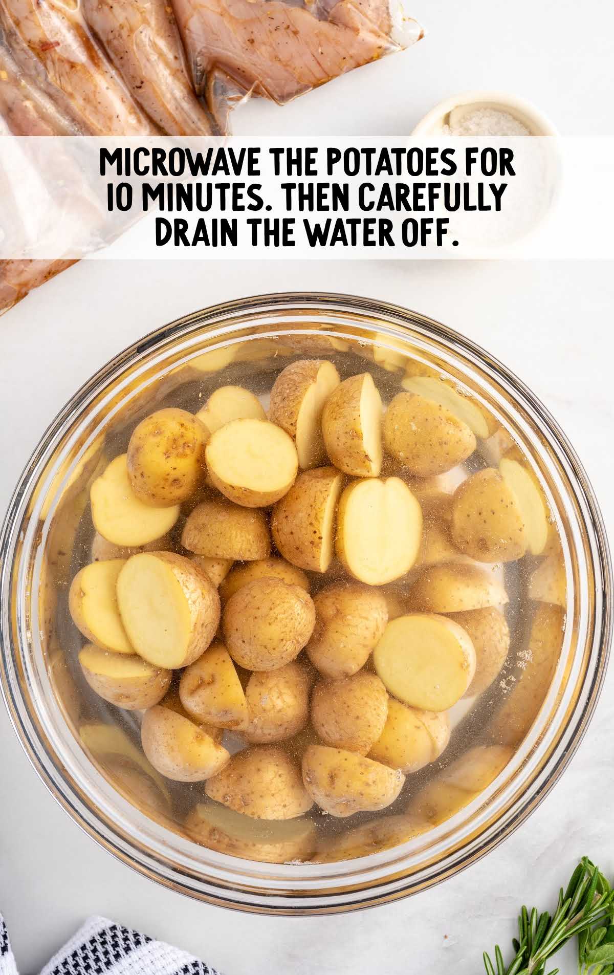 potatoes in a bowl of water