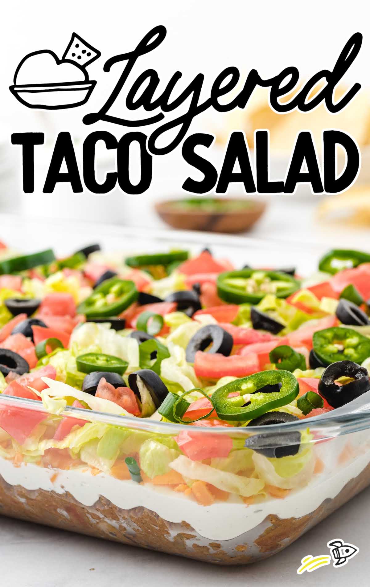 Layered Taco Salad in a baking dish