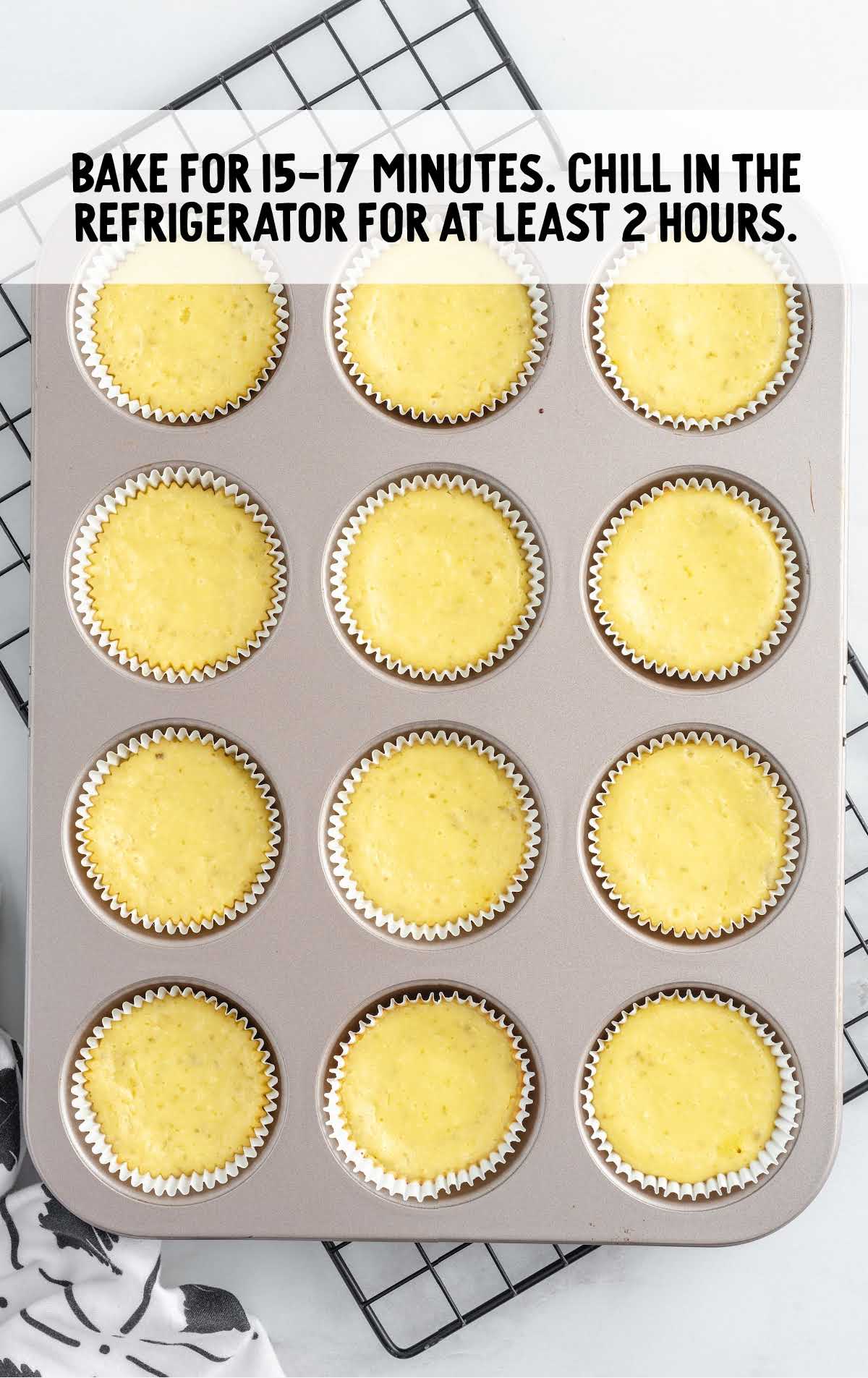 mini key lime pie baked in a cupcake pan