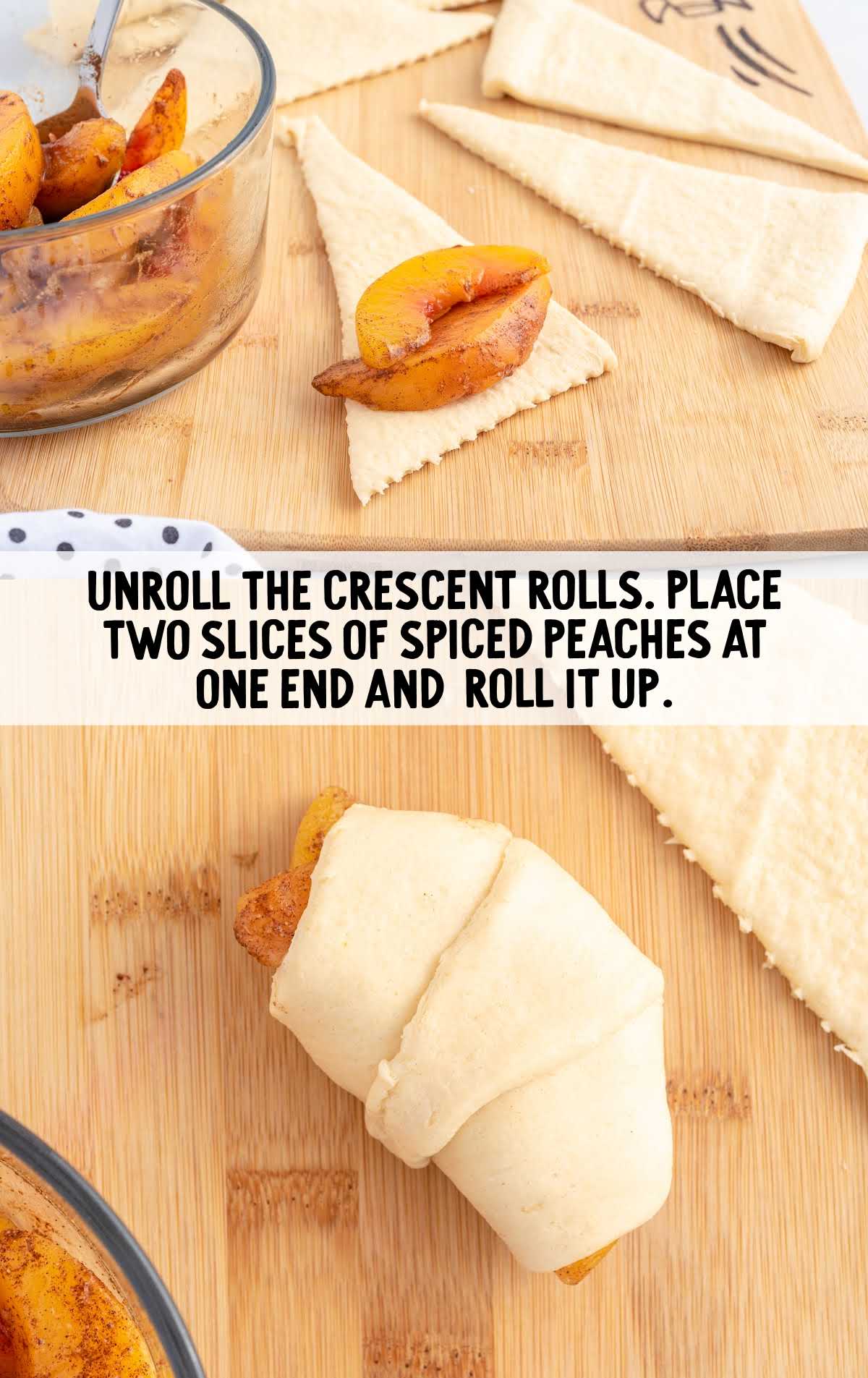 rolled crescent with peach in it