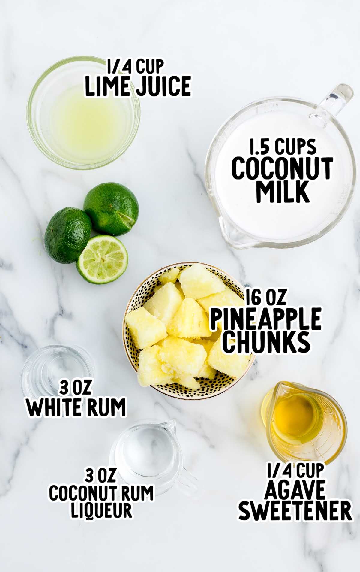 Pineapple Cooler raw ingredients that are labeled
