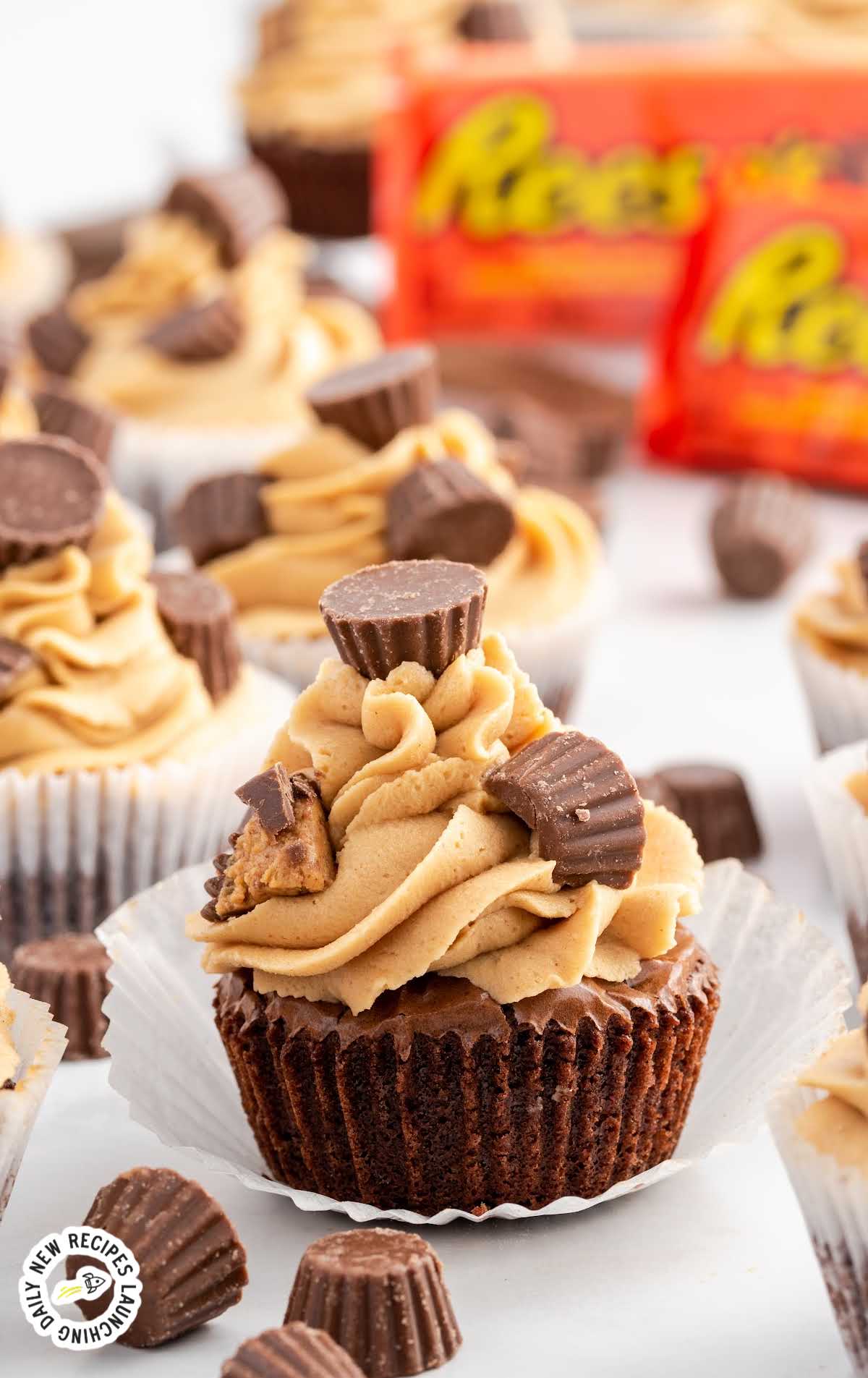 Reese's Peanut Butter Cupcakes in a cupcake wrap