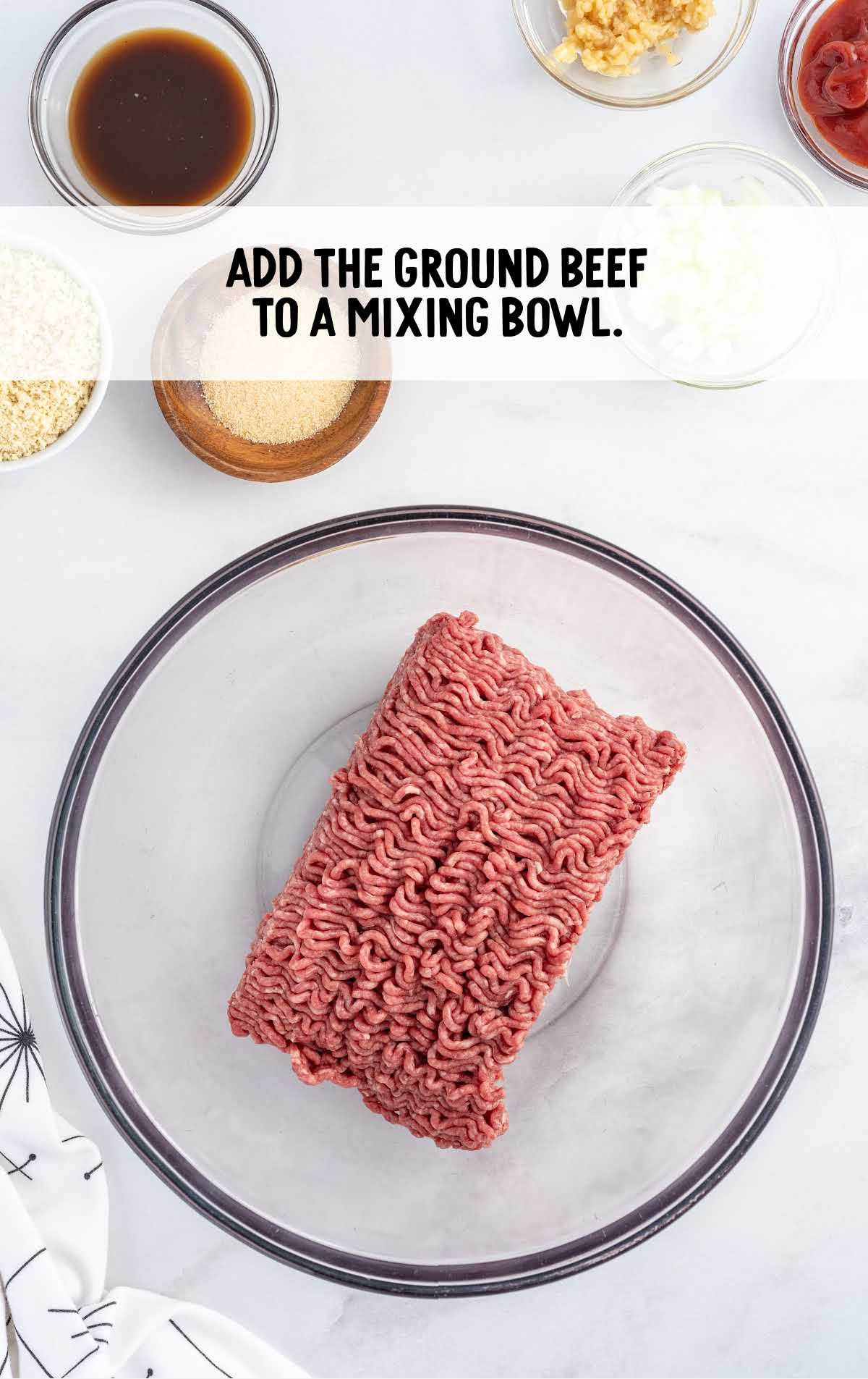 ground beef placed in a bowl