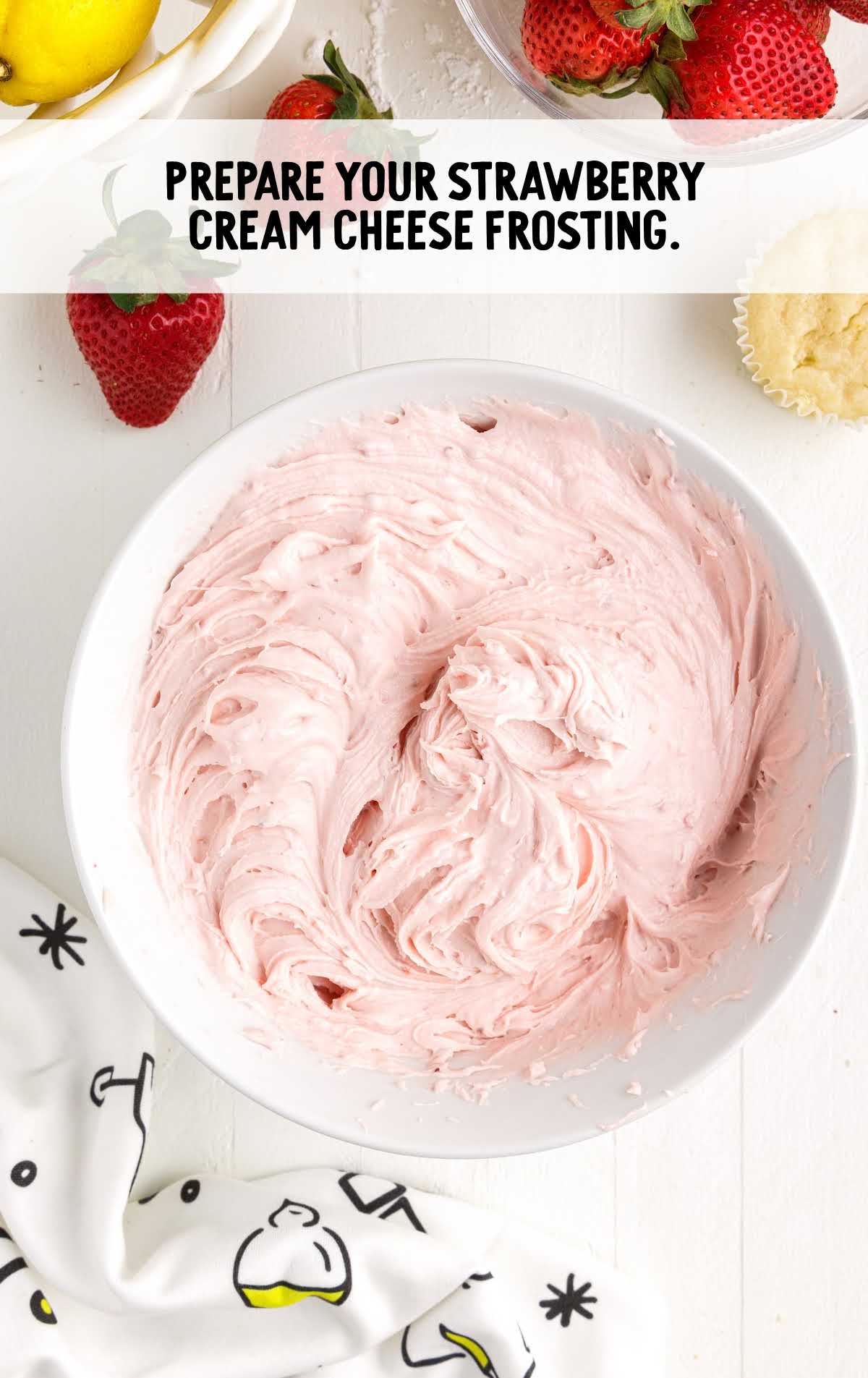 cream cheese frosting in a bowl