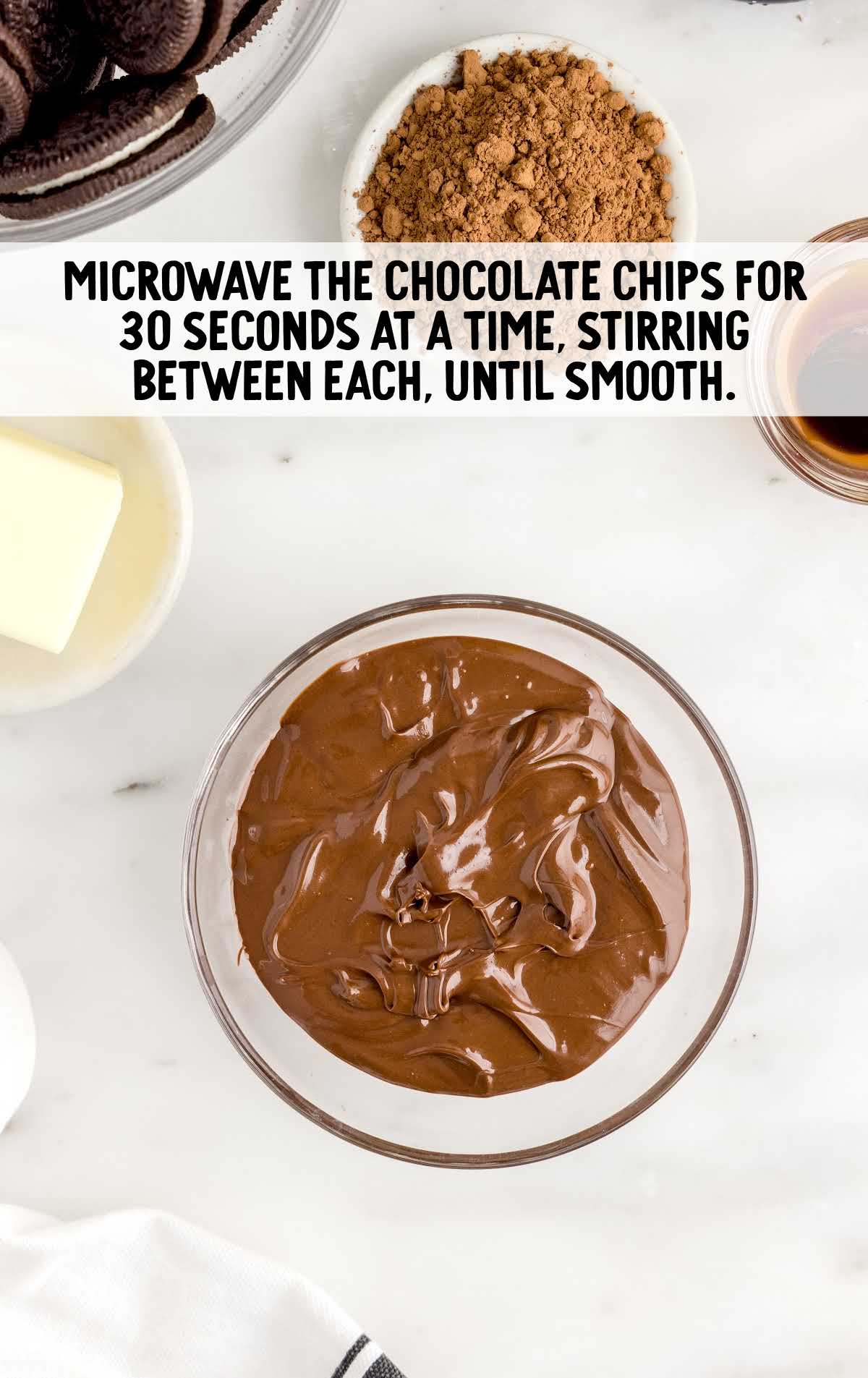melted chocolate in a cup