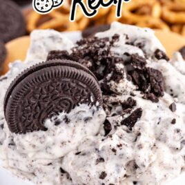 overhead shot of Oreo Dip in a bowl