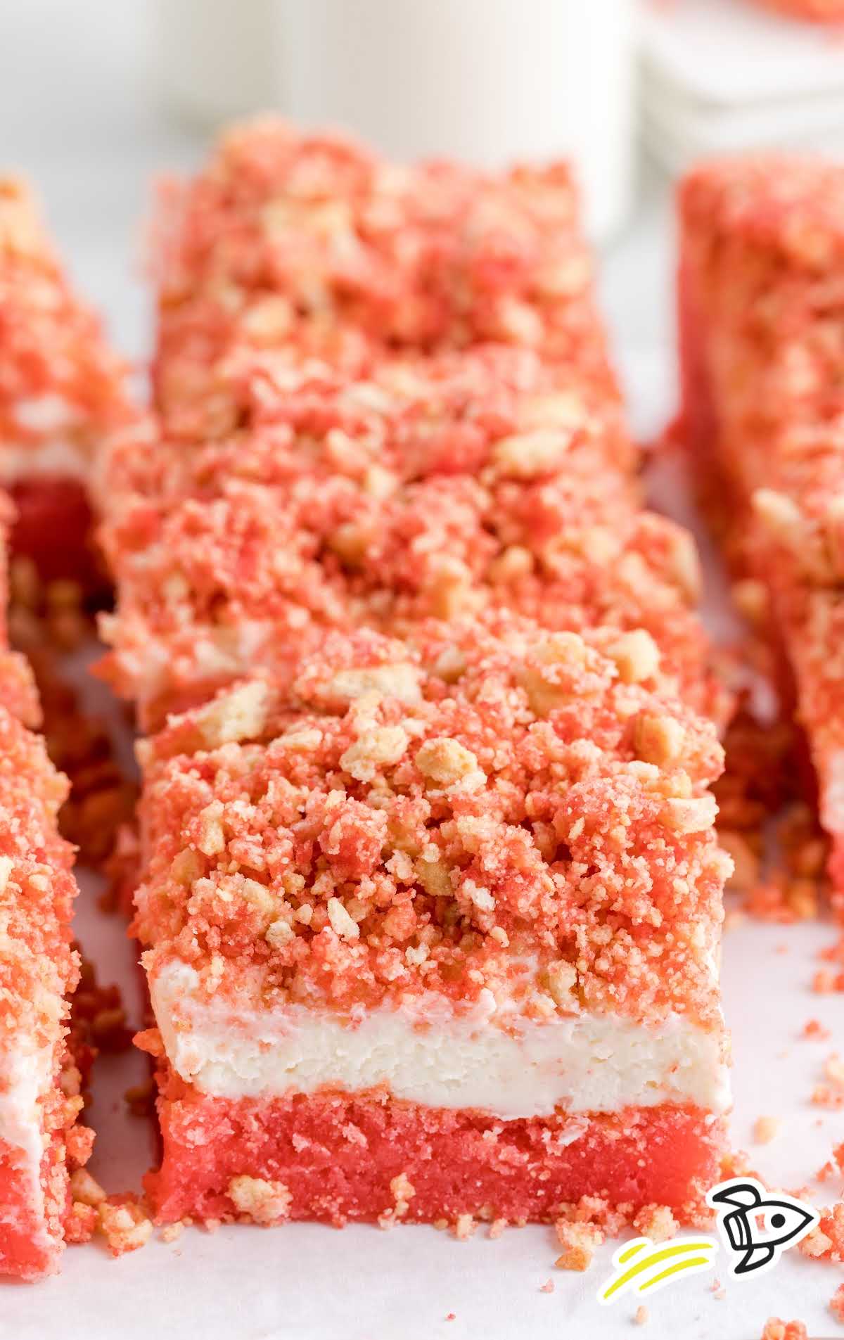 close up shot Strawberry Shortcake Brownies