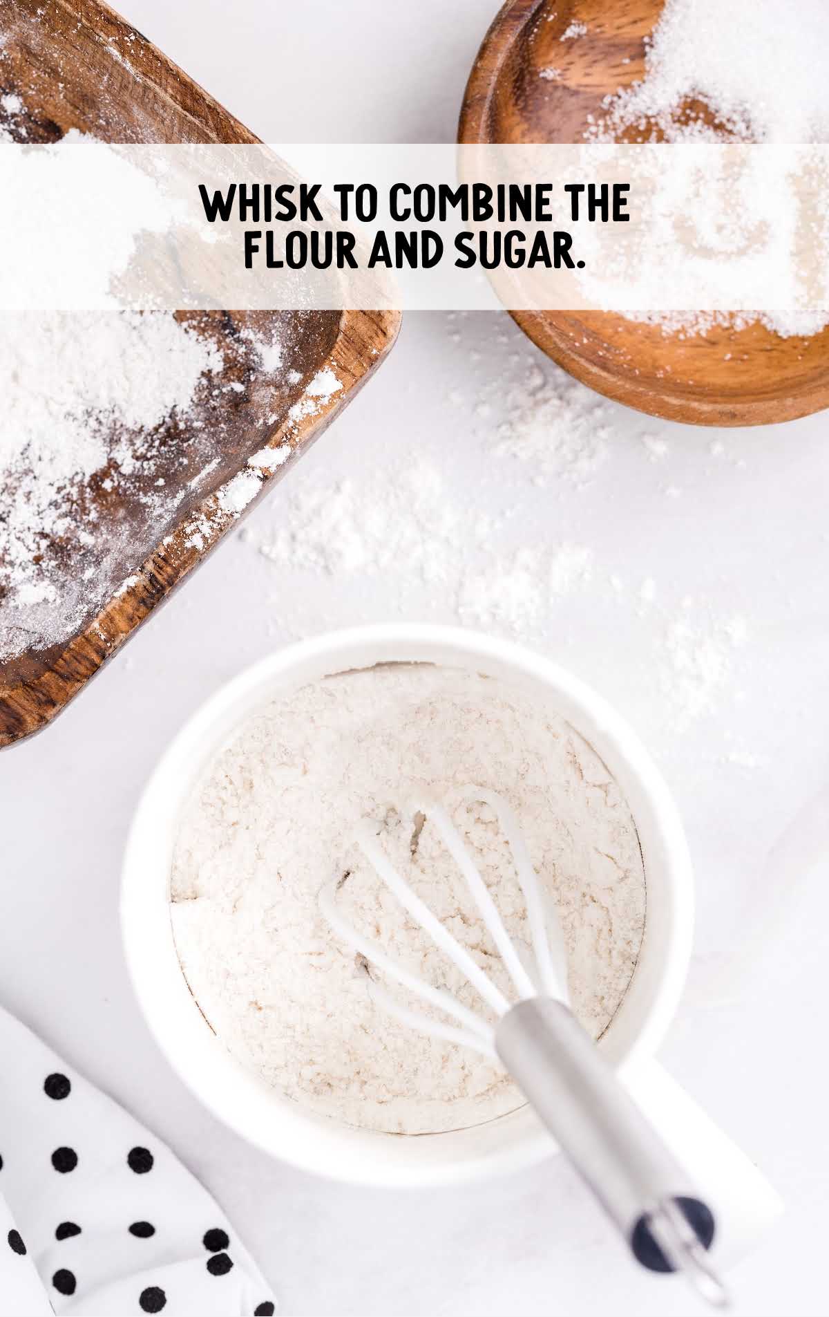 flour and sugar whisked in a mug