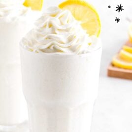 tall glass topped with Whipped Lemonade