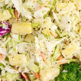 close up shot of Pineapple Coleslaw