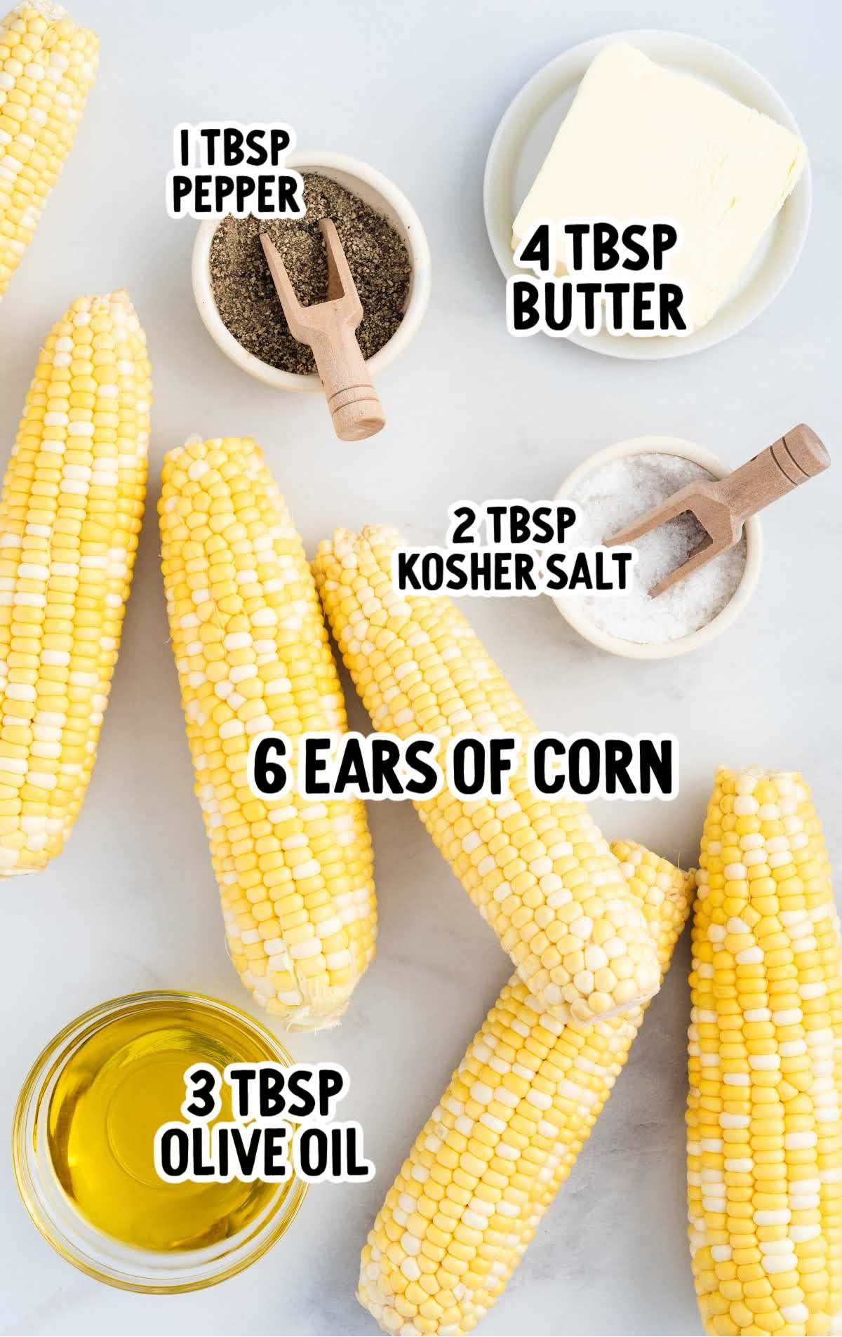Slow Cooker Corn on the Cob raw ingredients that are labeled