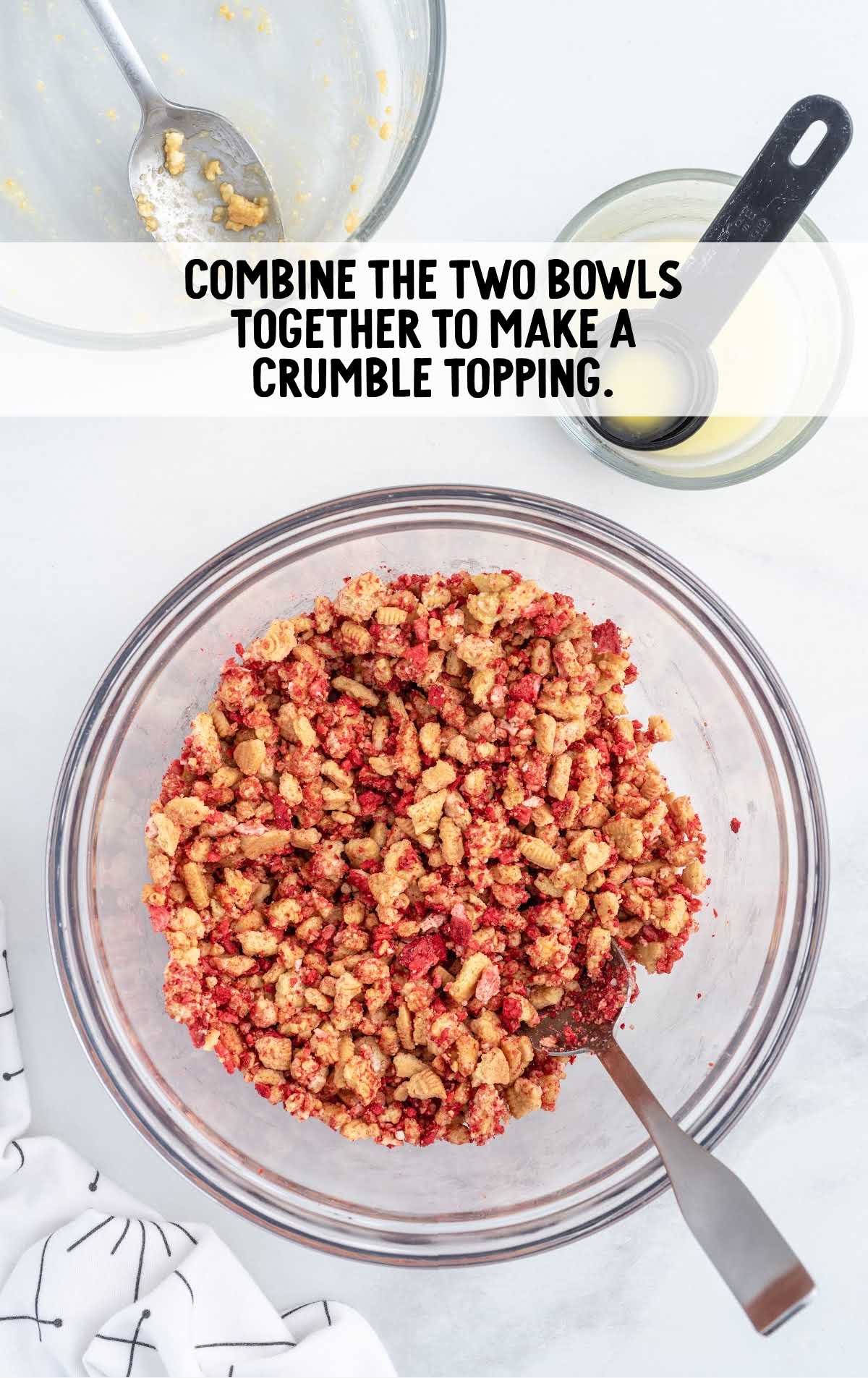 crumble toppings combined in one bowl