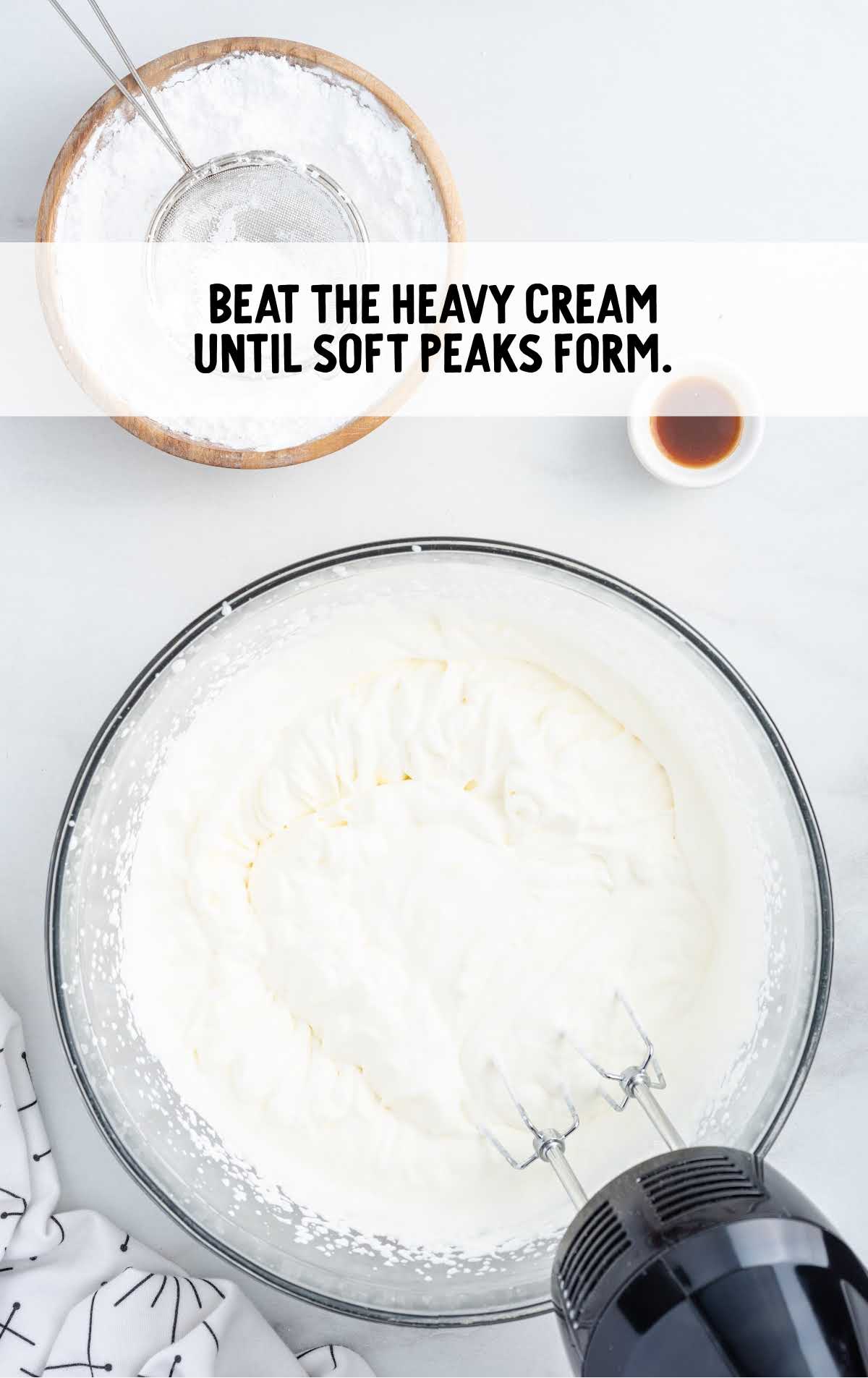 heavy cream blended in a bowl