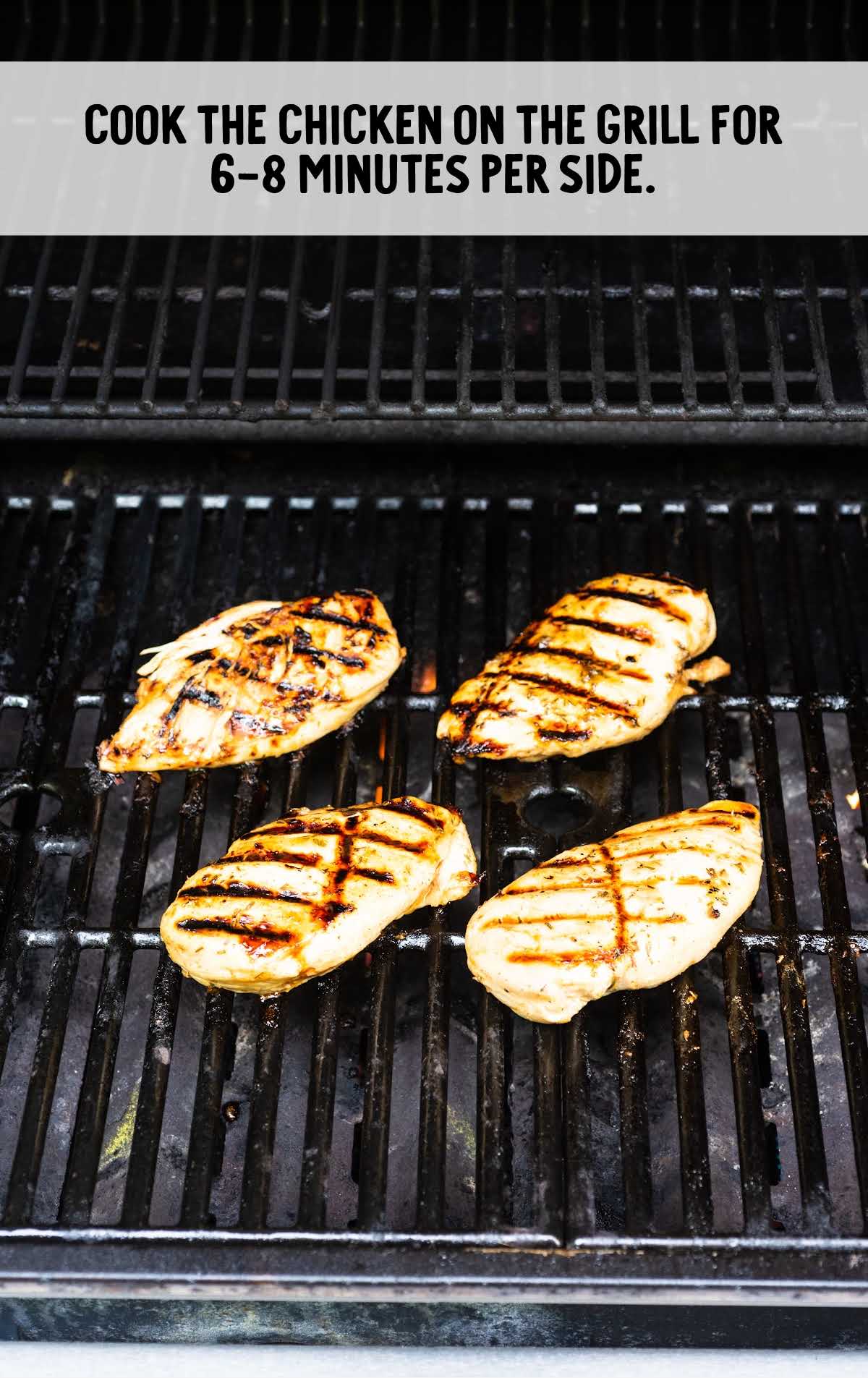 cooked chicken breast in a grill