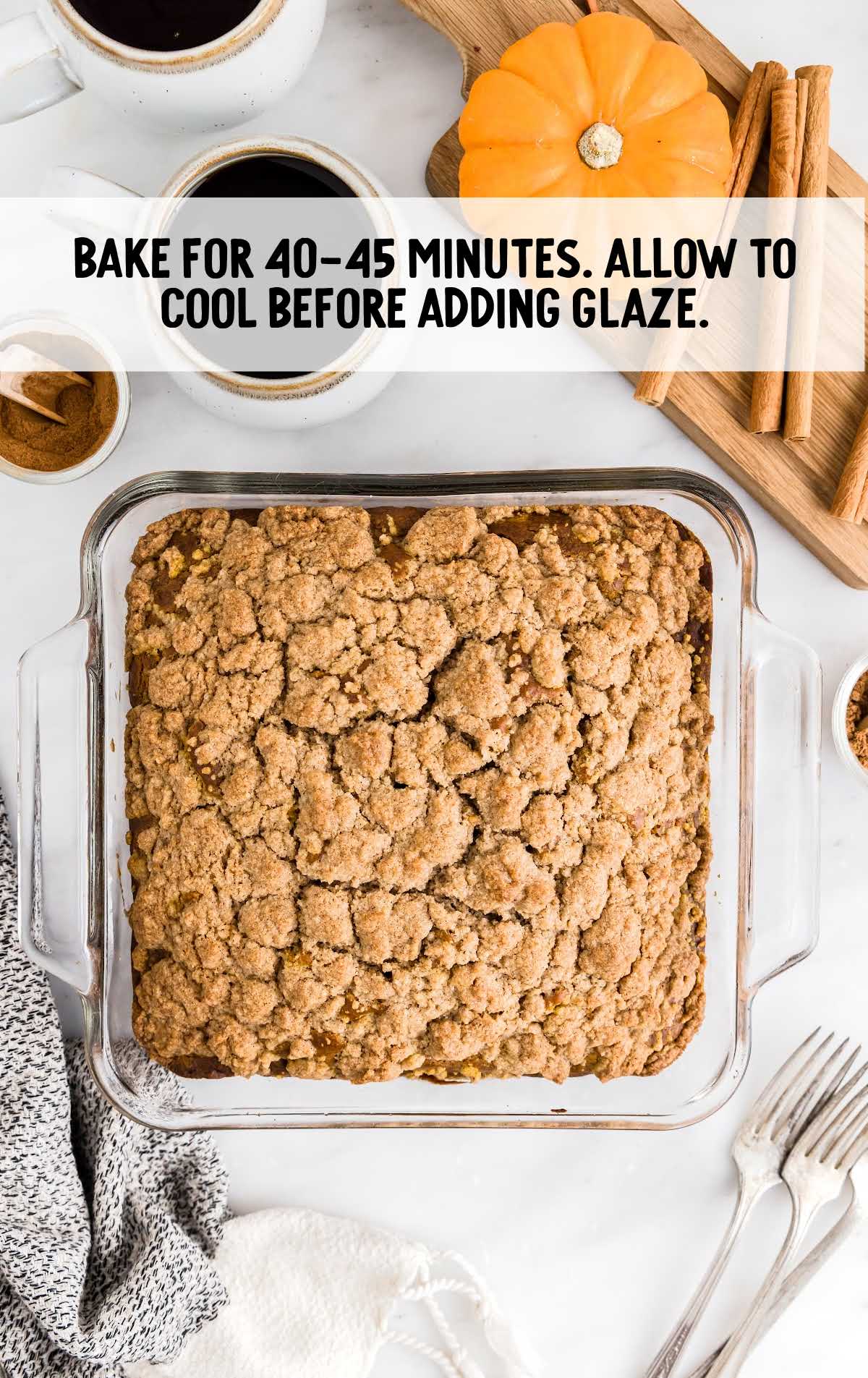 baked cake in a baking dish