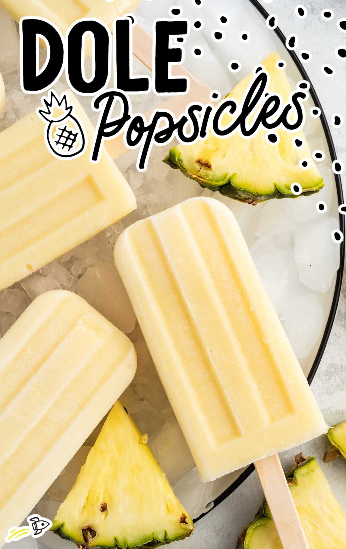 close up overhead shot of Dole Popsicles on a tray