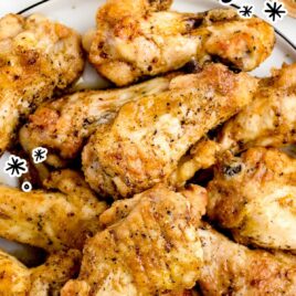 close up shot of Lemon Pepper Wings on a plate