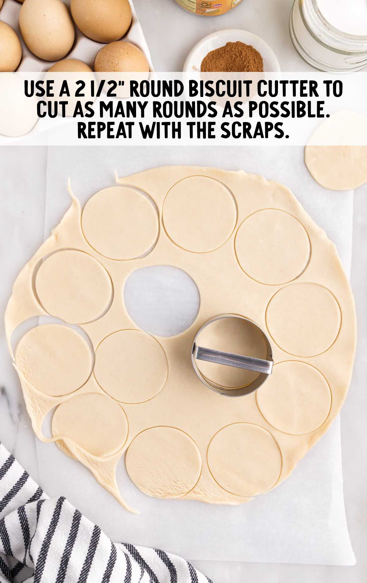 make round circles using biscuit cutter