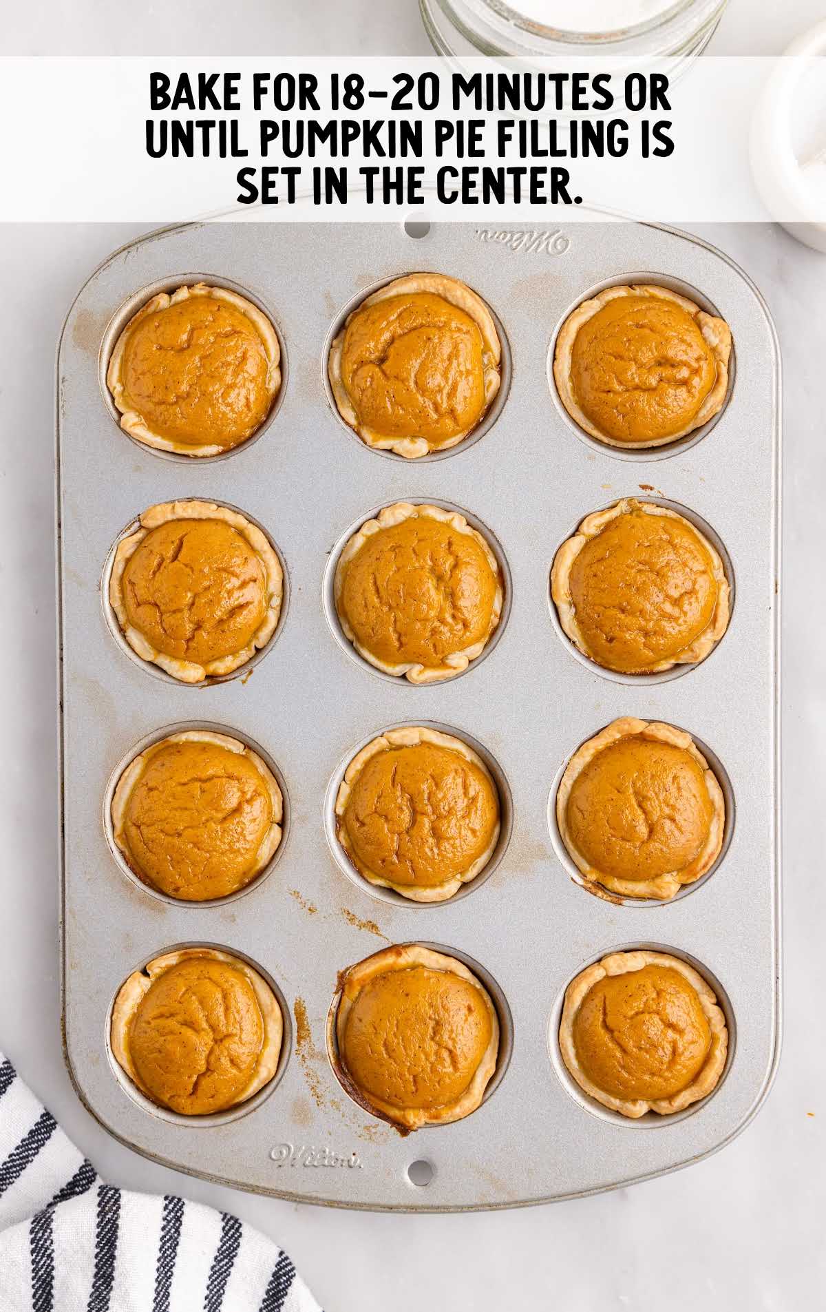 baked Mini Pumpkin Pies in a cupcake pan