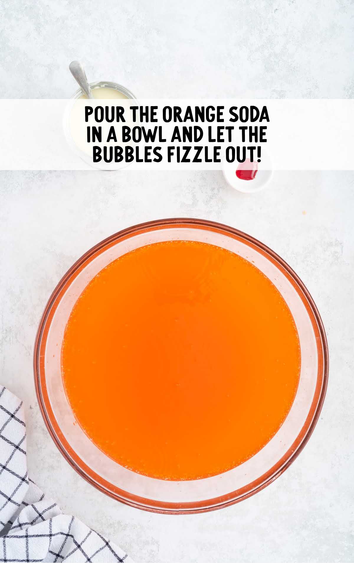 orange soda poured in a bowl