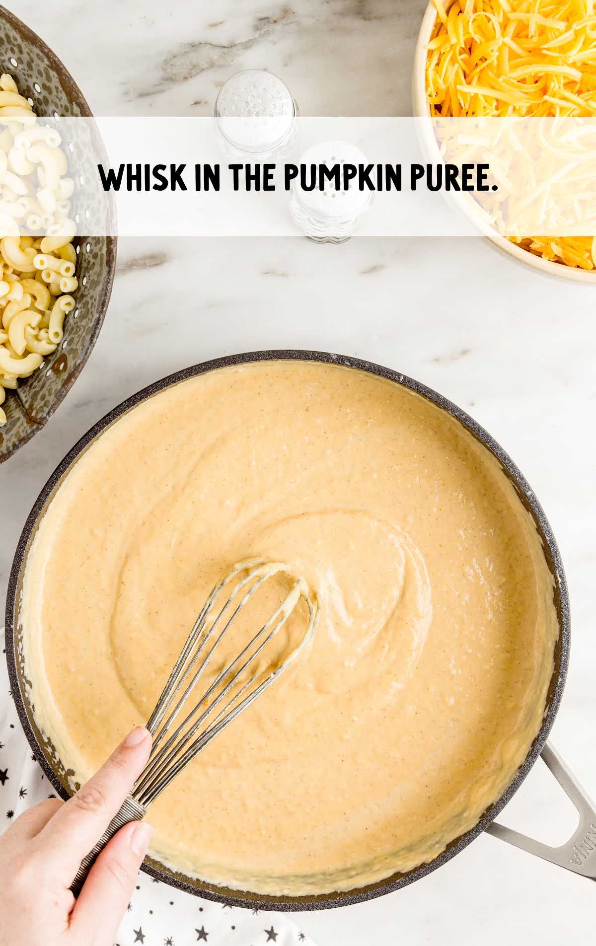 pumpkin puree whisked in a bowl