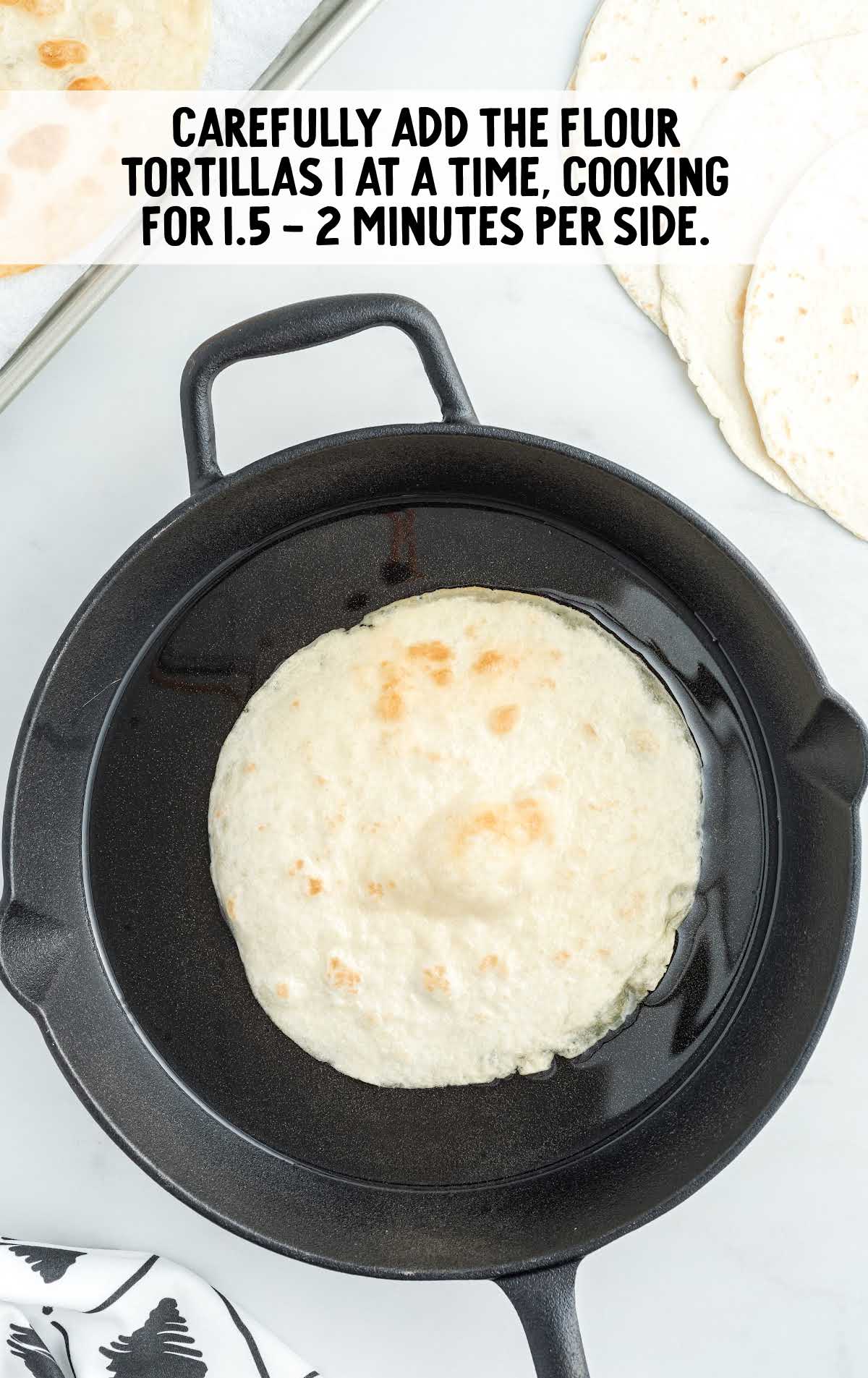 flour tortilla cooked in a pan
