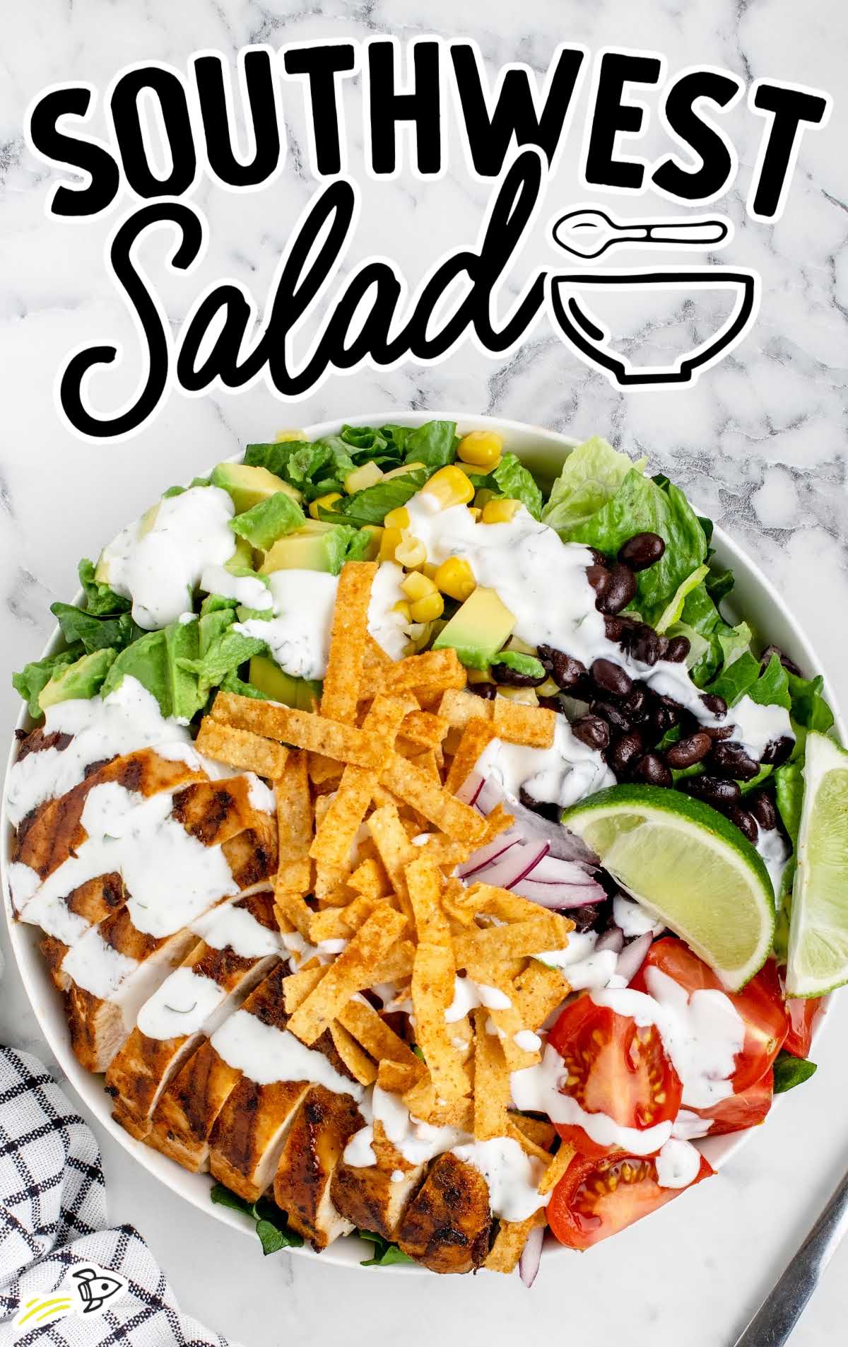 overhead shot of Southwest Salad in a bowl