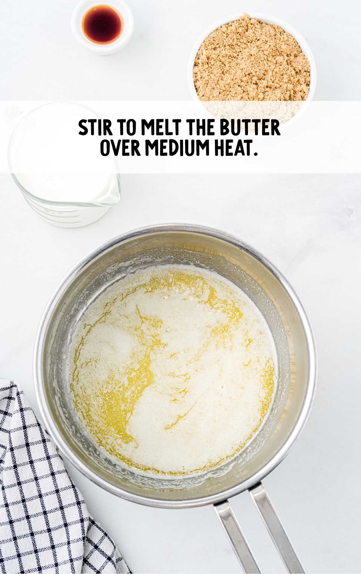 butter stirred in a pot