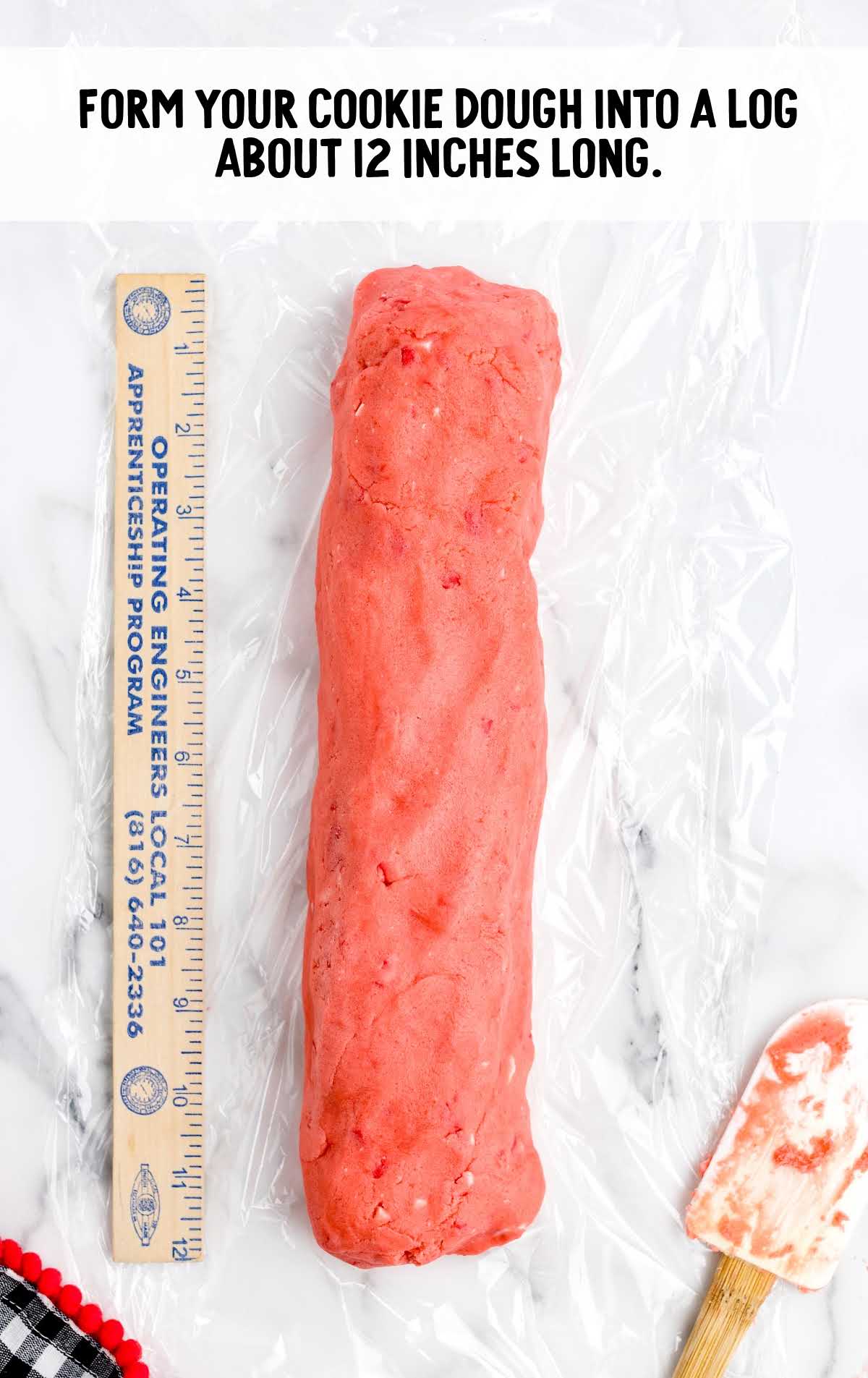 form cookie dough into 12 inches long