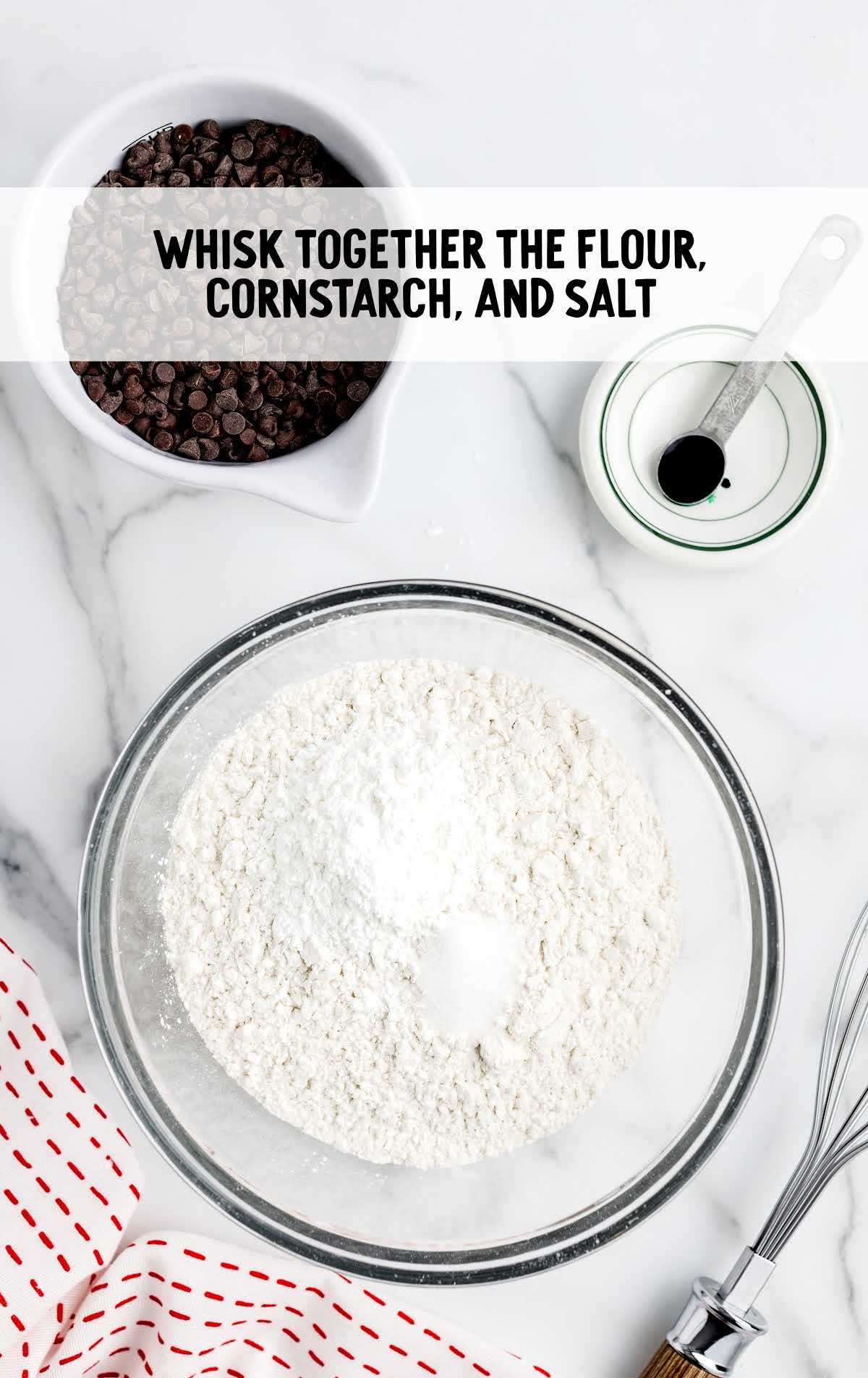 flour, cornstarch, and salt whisked together in a bowl