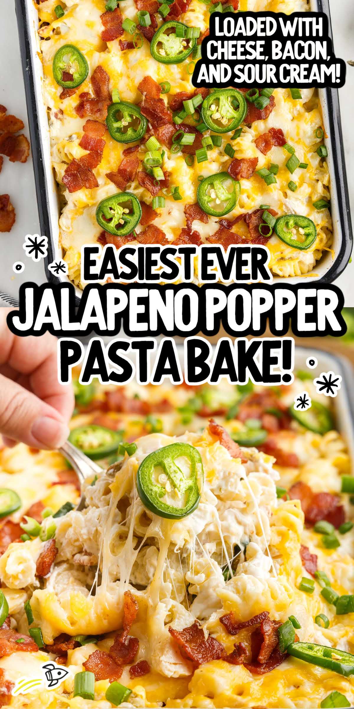 Jalapeño Popper Chicken Pasta Casserole - Spaceships and Laser Beams