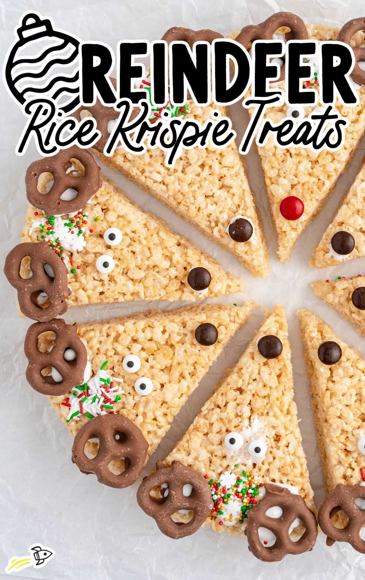 overhead shot of Reindeer Rice Krispie Treats