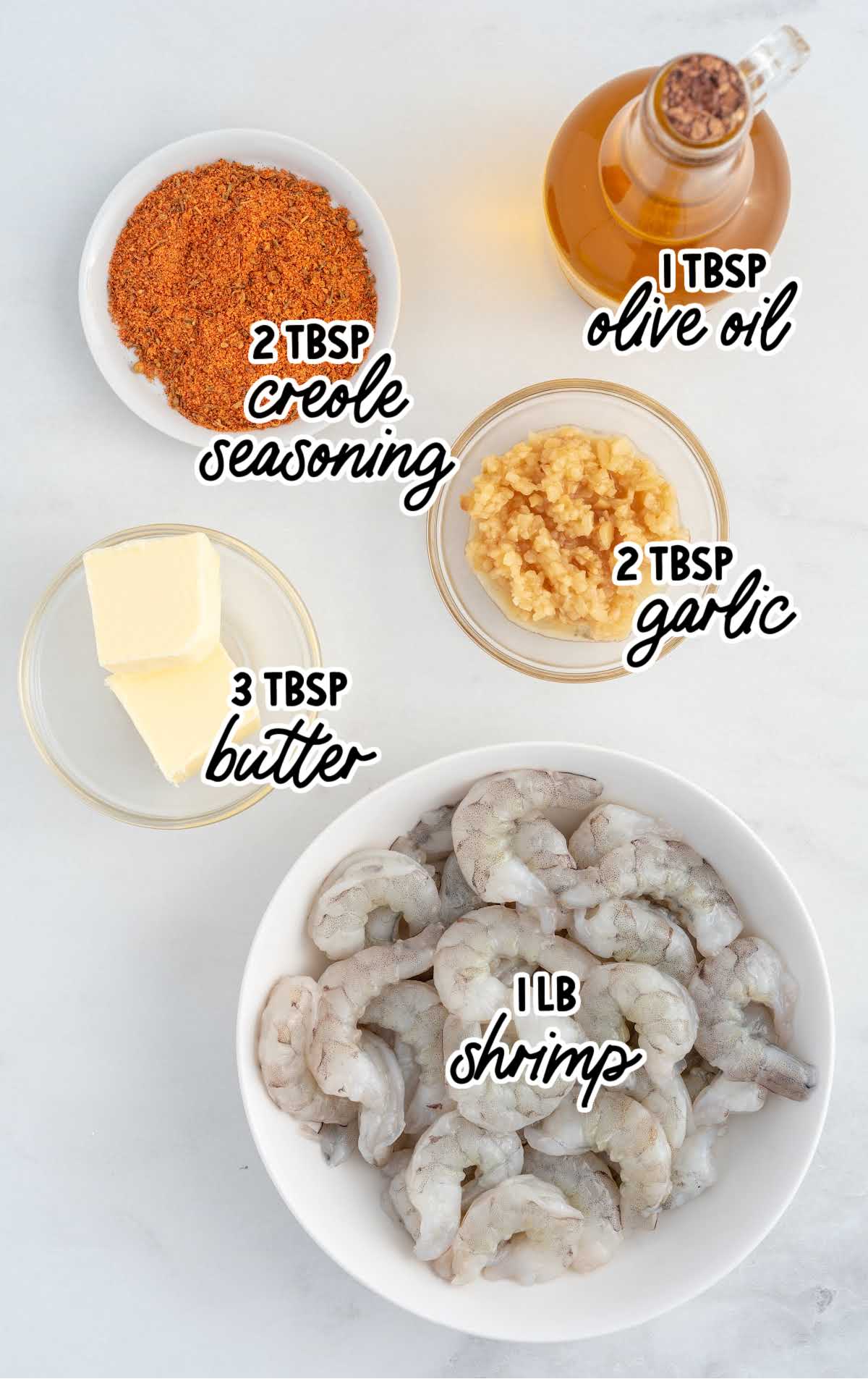 Cajun Shrimp raw ingredients that are labeled
