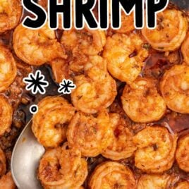 close up shot of Cajun Shrimp in a pan