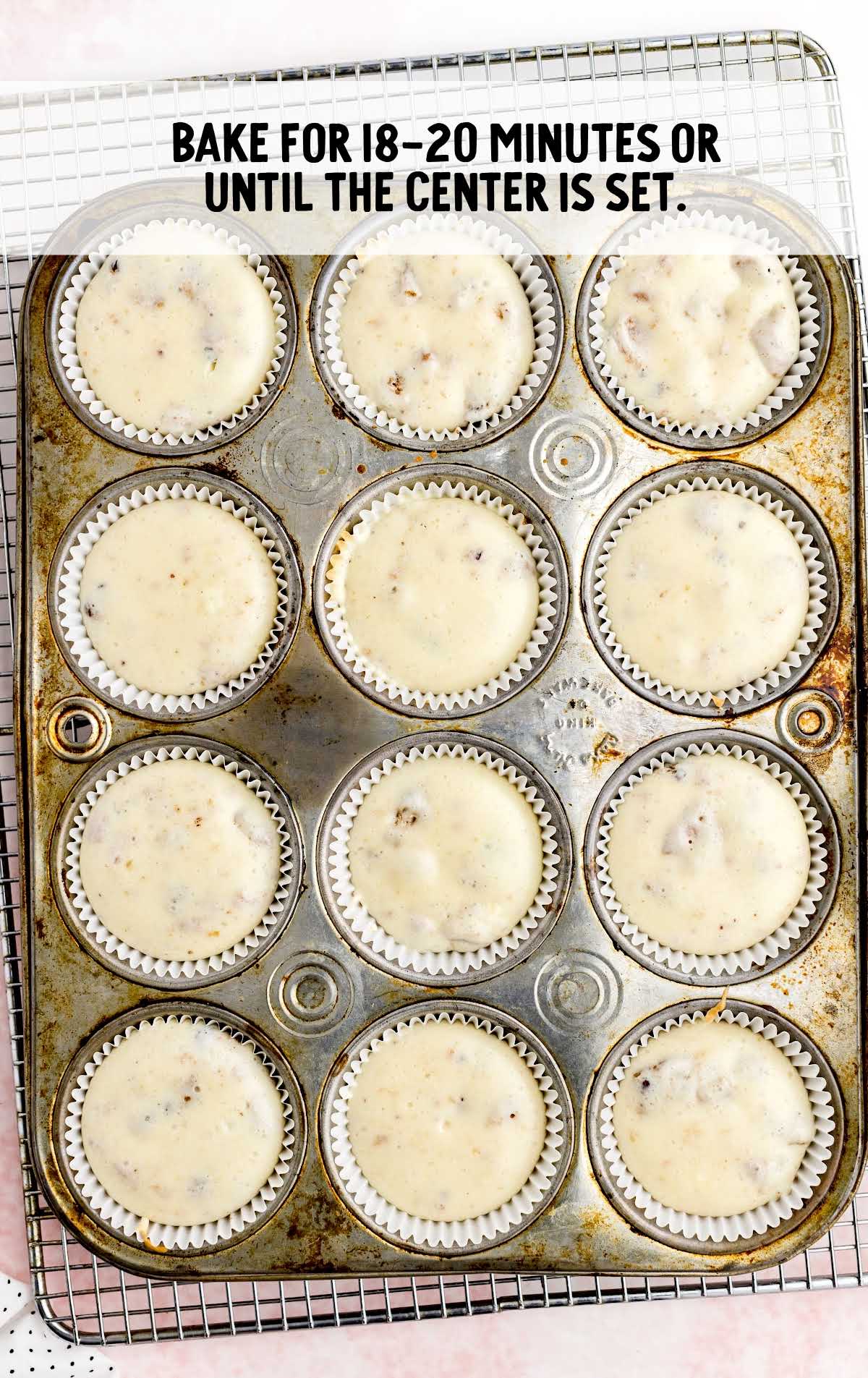 cheesecake cookie baked in a muffin pan until center is set
