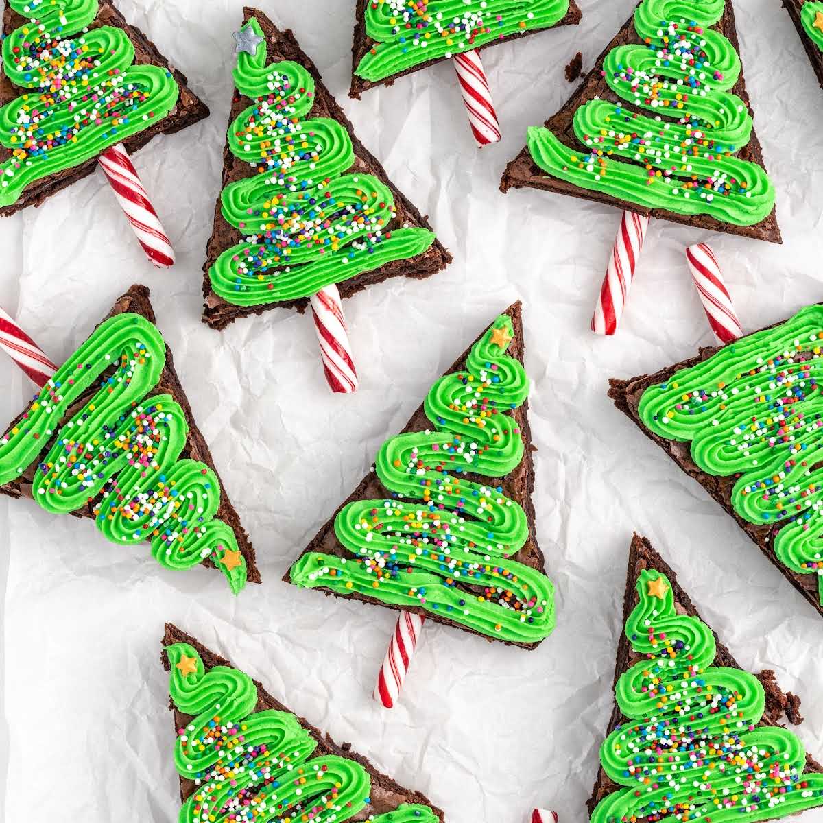 overhead shot of Christmas Brownies
