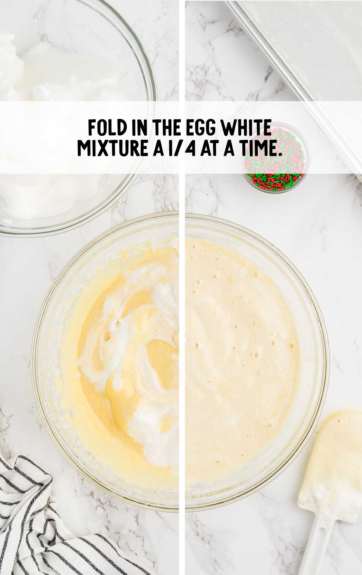 egg white mixture folded in a bowl