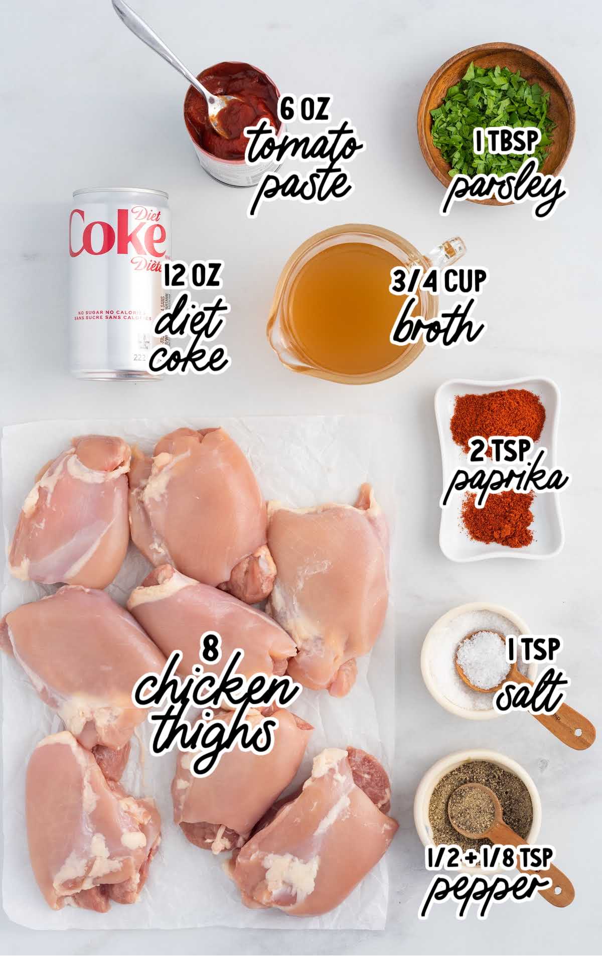 Diet Coke Chicken raw ingredients that are labeled