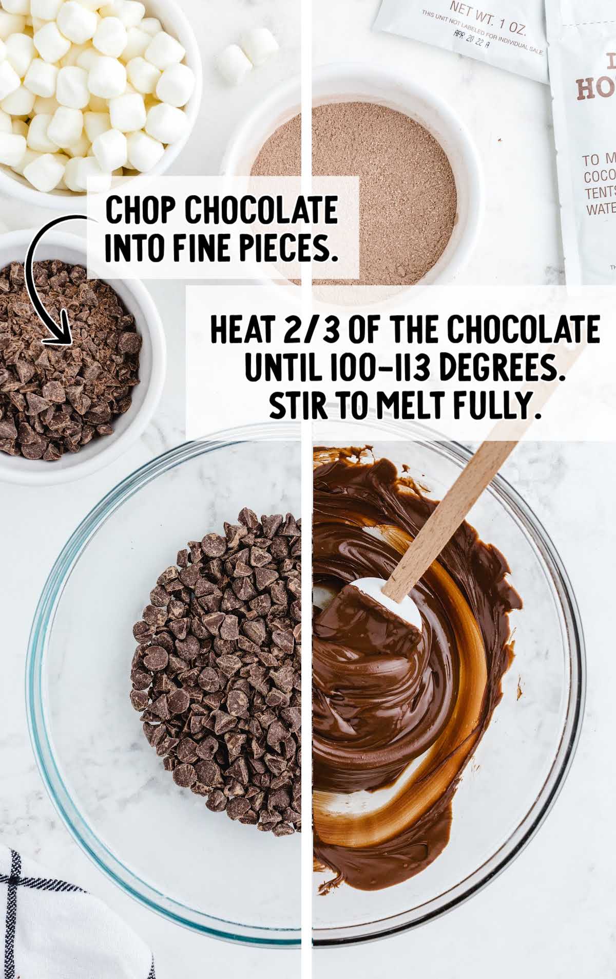 chocolate heated in a bowl