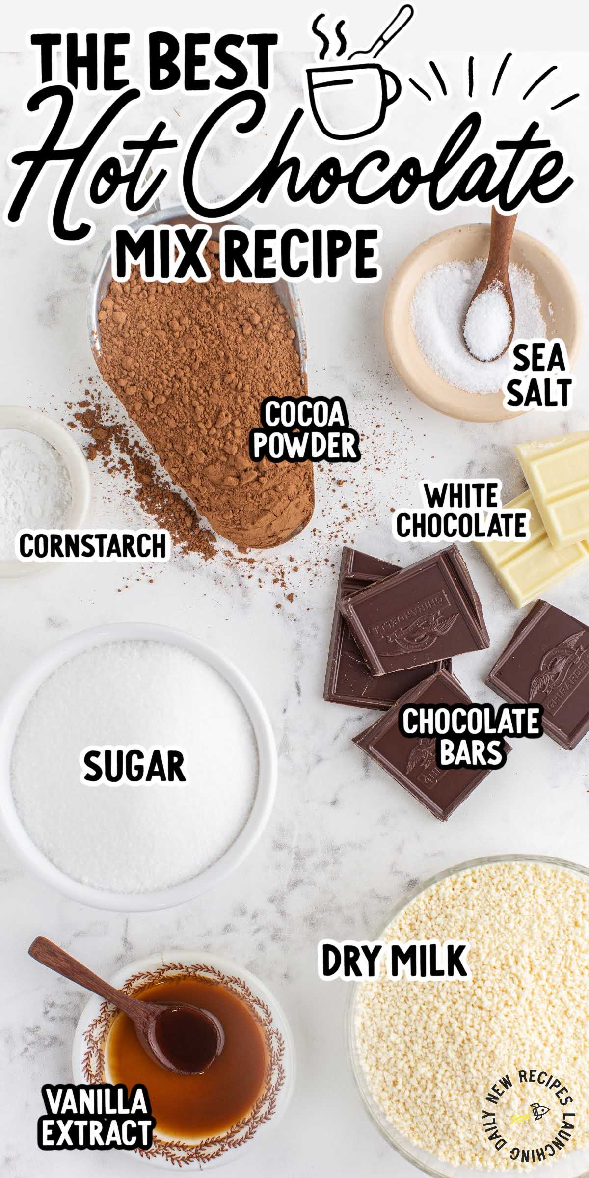 Hot Chocolate Mix raw ingredients that are labeled