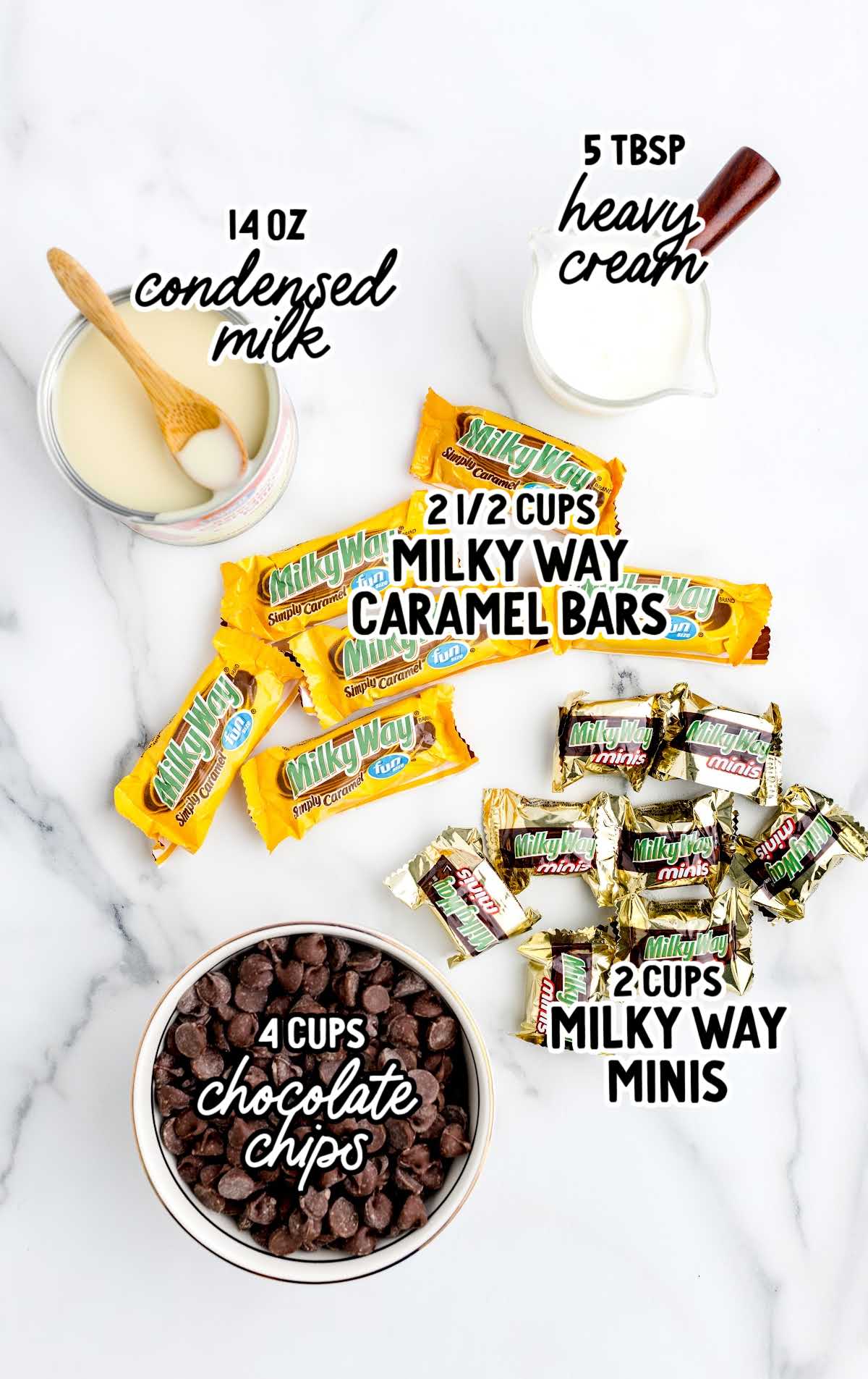 Milky Way Fudge raw ingredients that are labeled